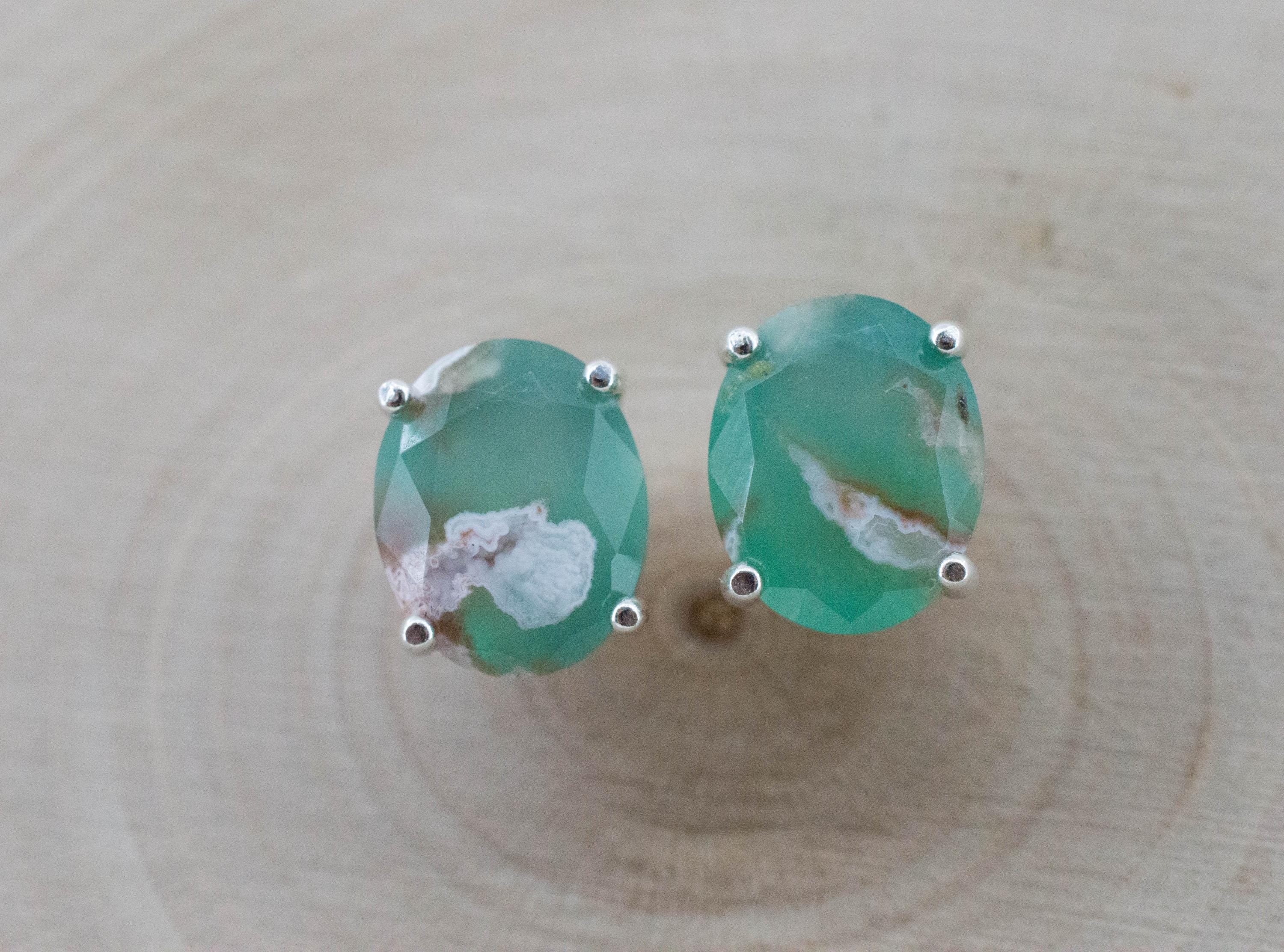 Aquaprase Earrings; Natural Untreated African Aquaprase™; 4.595cts
