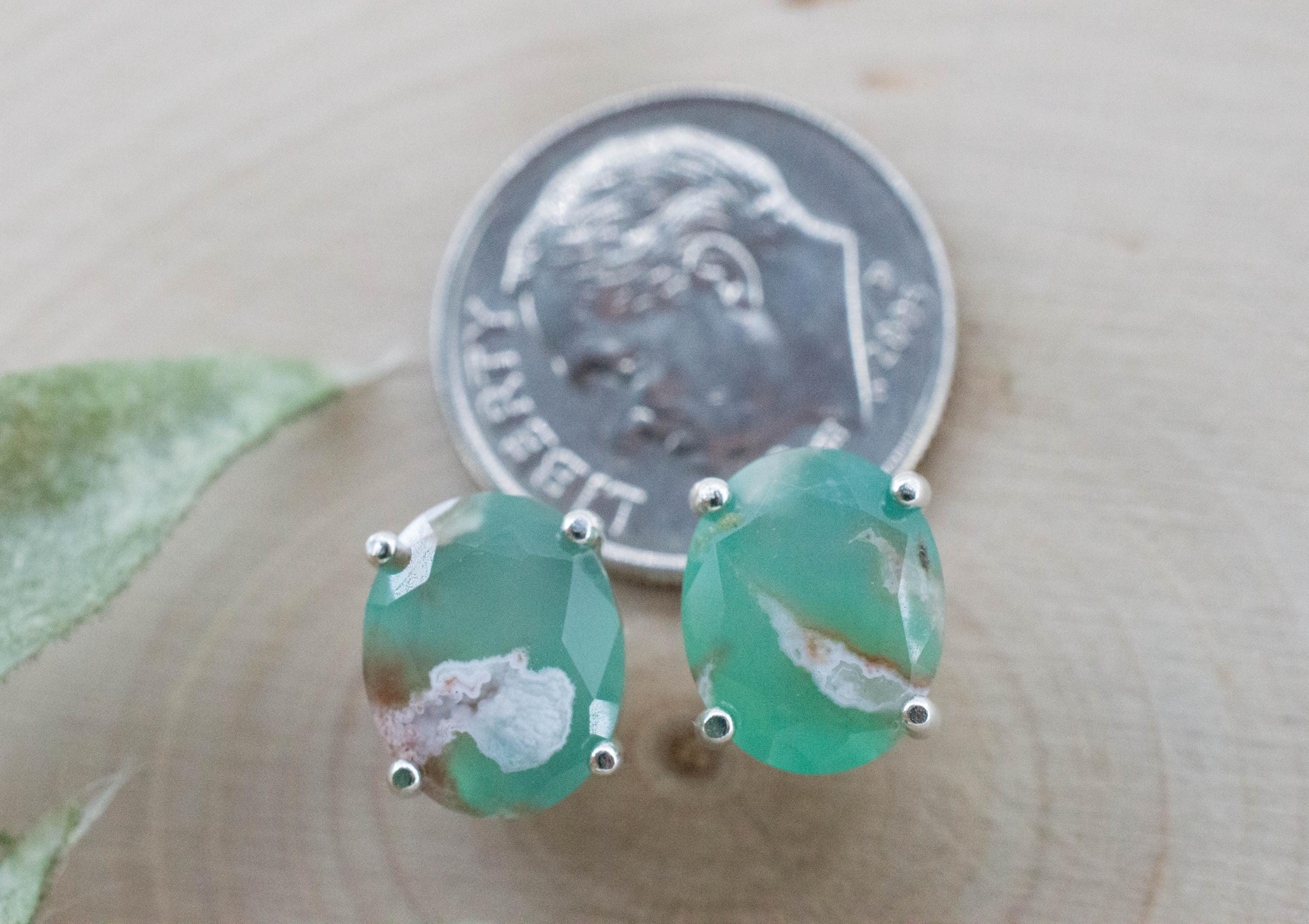 Aquaprase Earrings; Natural Untreated African Aquaprase™; 4.595cts