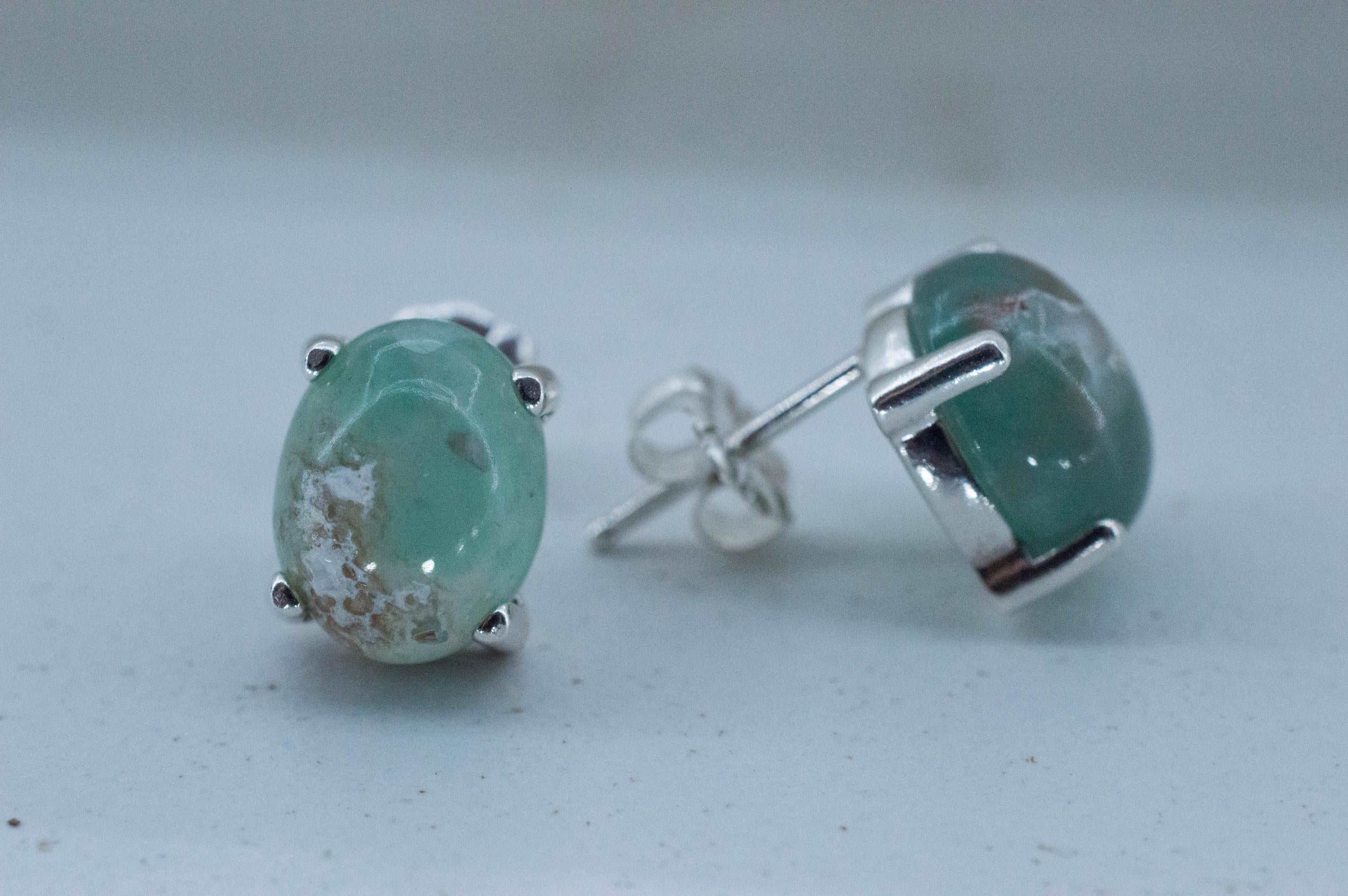 Aquaprase Earrings; Natural Untreated African Aquaprase™; 5.810cts