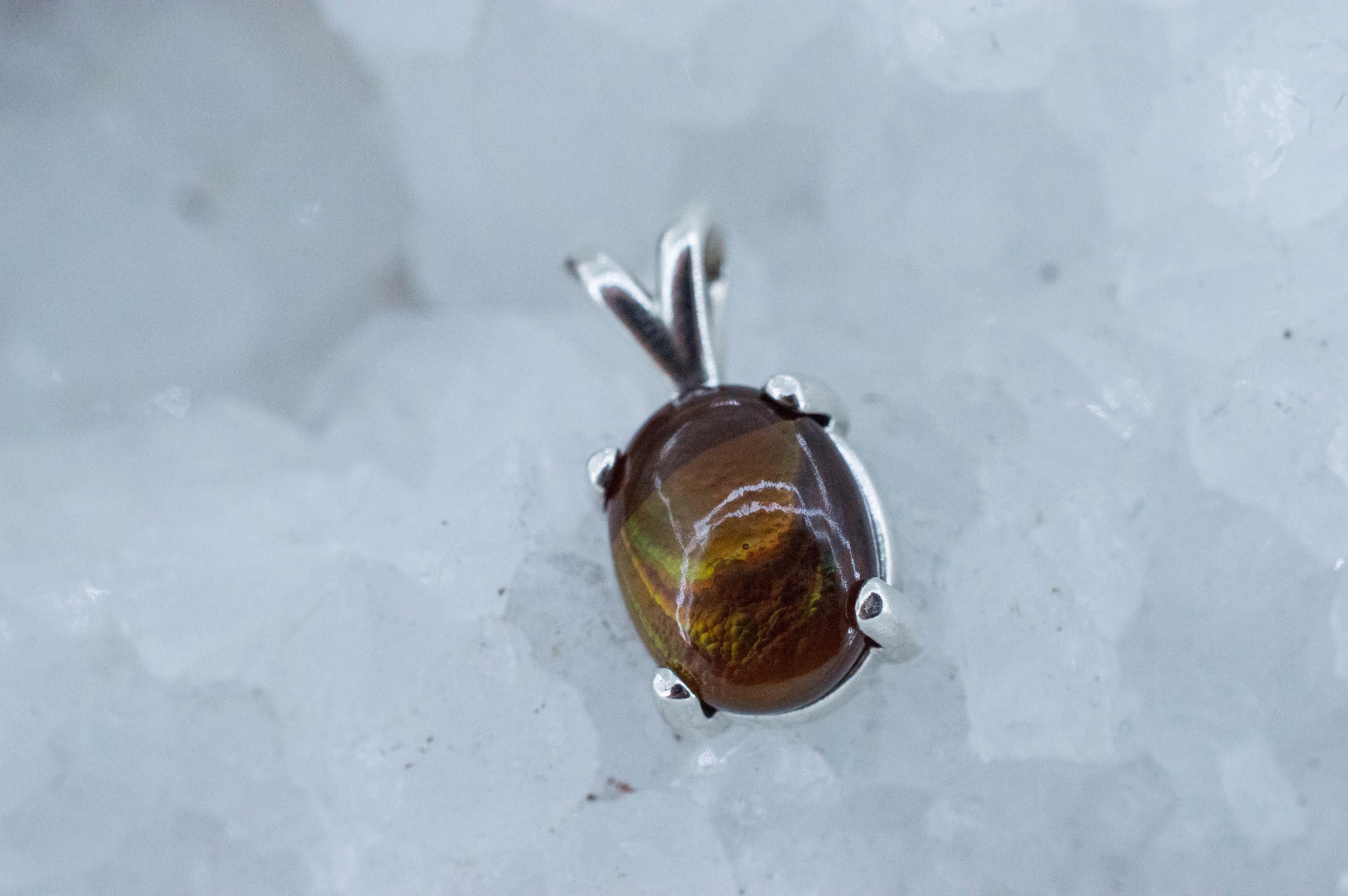 Fire Agate Pendant; Natural Untreated Mexico Agate; 3.260cts