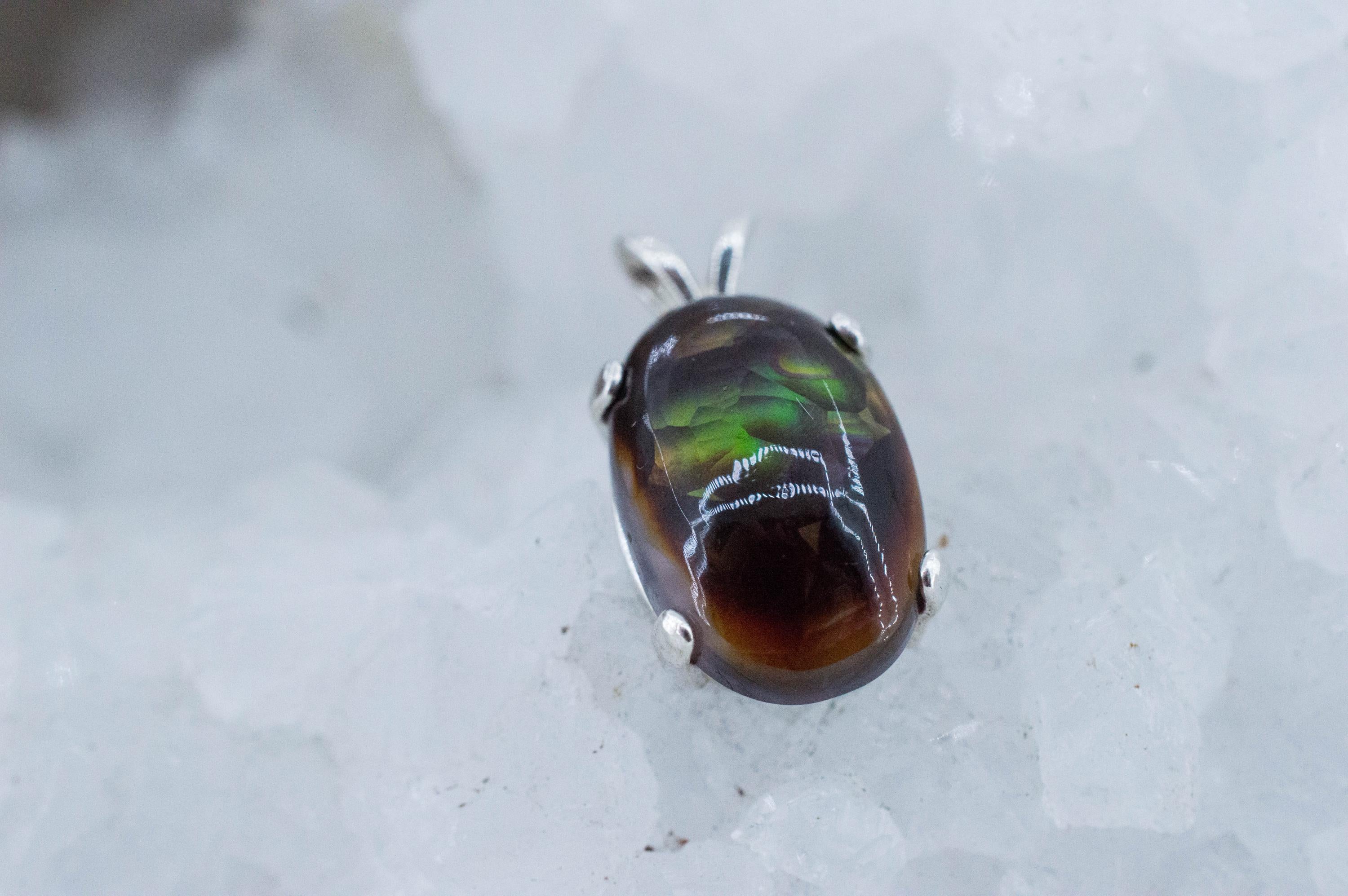 Fire Agate Pendant; Natural Untreated Mexico Agate; 5.575cts