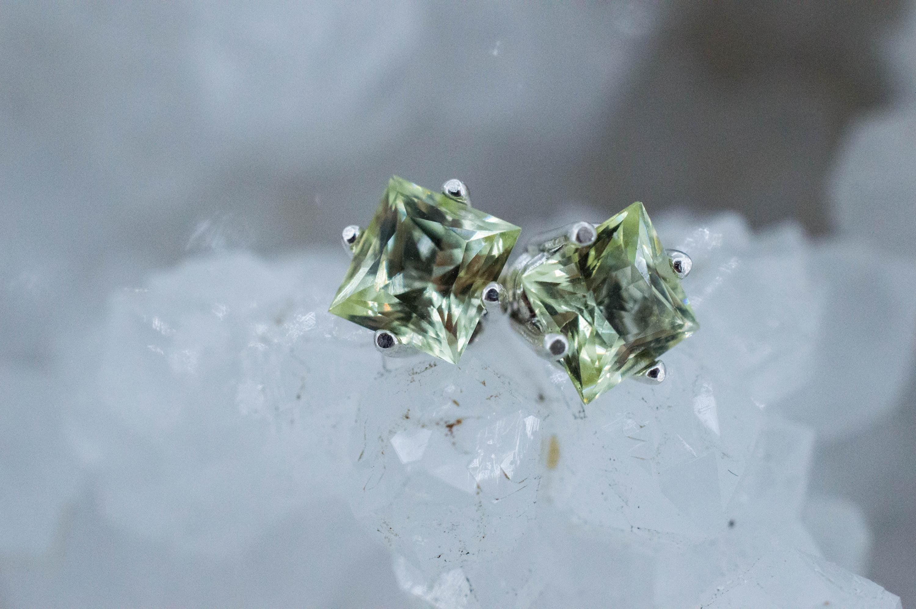 Yellow Apatite Earrings; Natural Untreated Mexico Apatite; 1.625cts