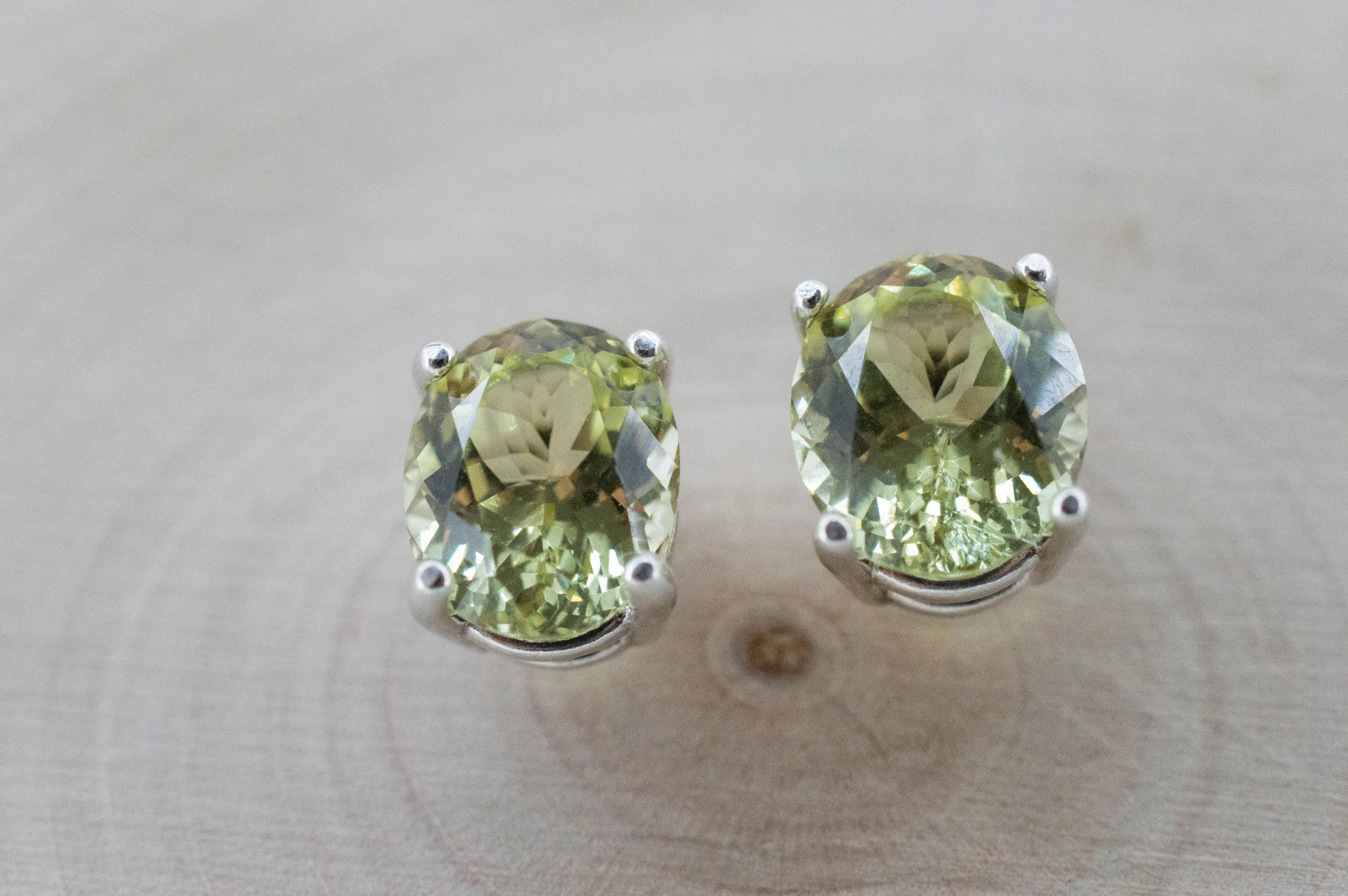 Yellow Apatite Earrings; Natural Untreated Mexico Apatite; 4.200cts