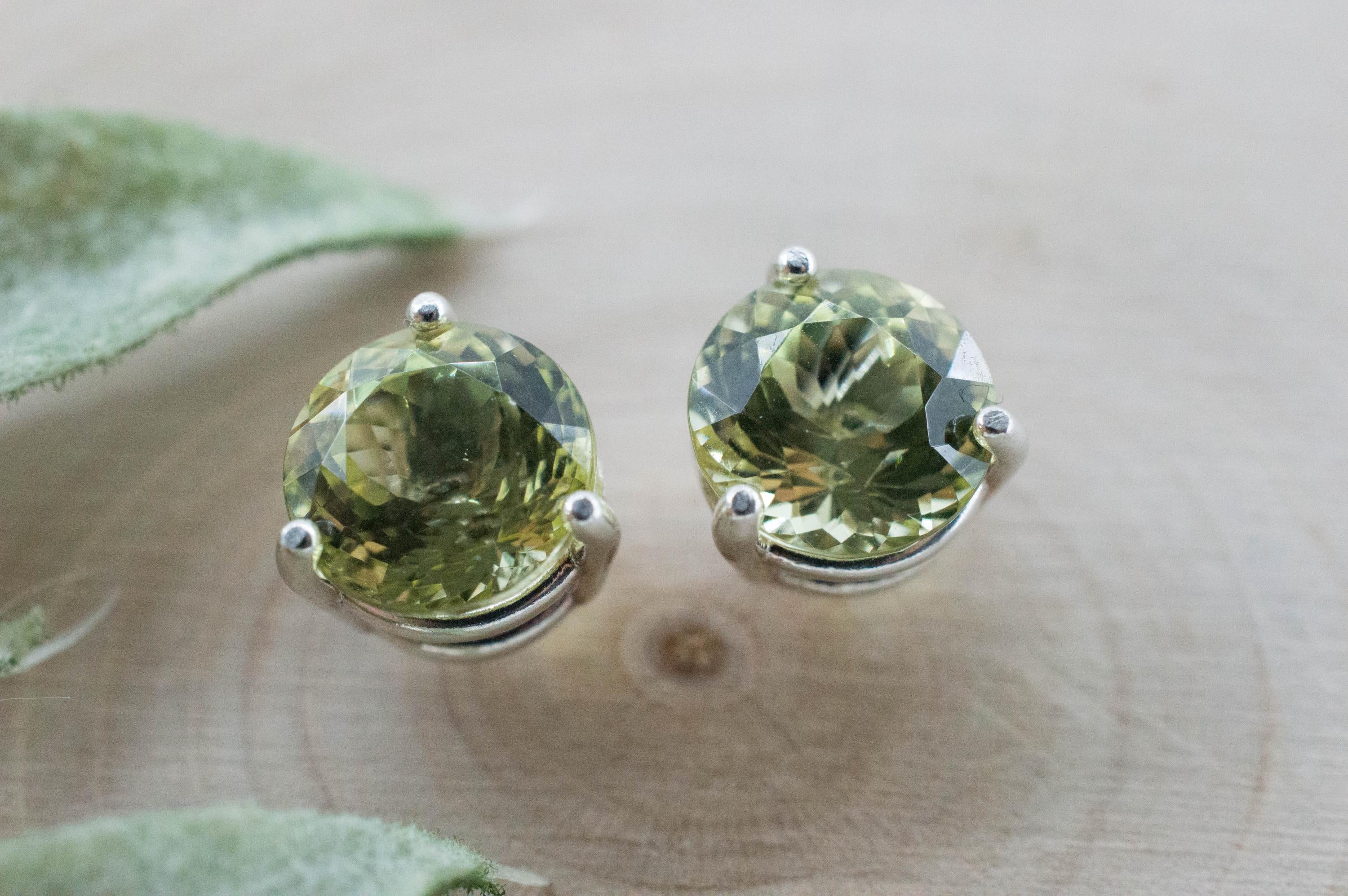Yellow Apatite Earrings; Natural Untreated Mexico Apatite; 4.390cts