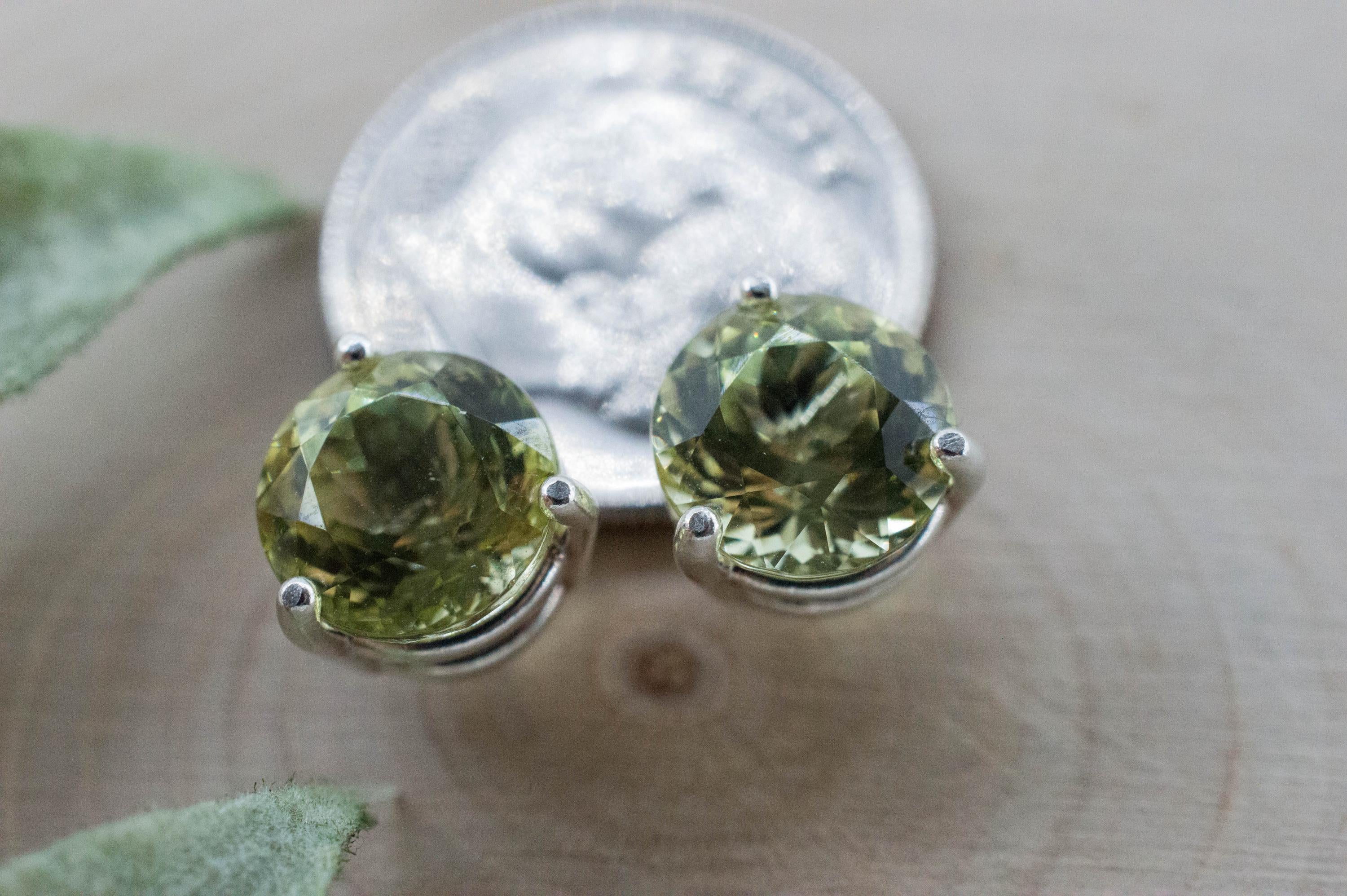 Yellow Apatite Earrings; Natural Untreated Mexico Apatite; 4.390cts