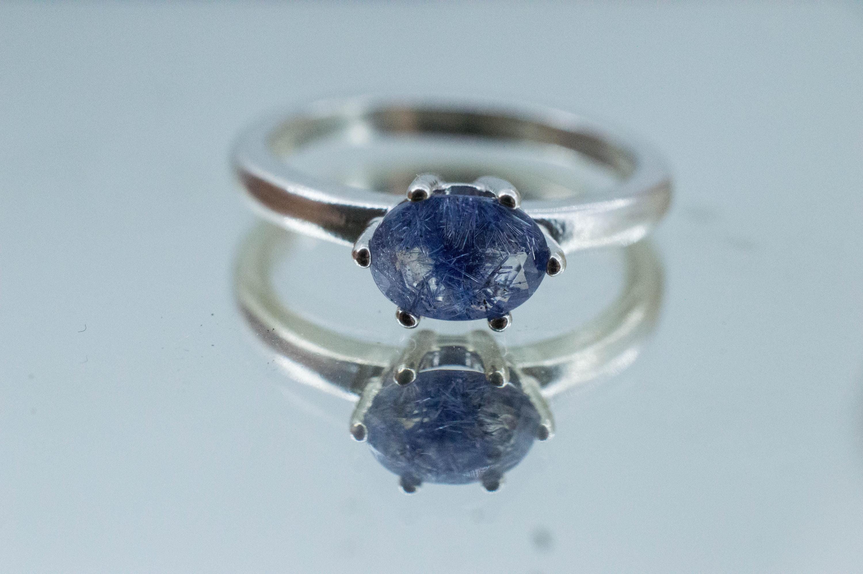 Dumortierite Quartz Ring; Natural Untreated Brazil Dumortierite; 0.805cts