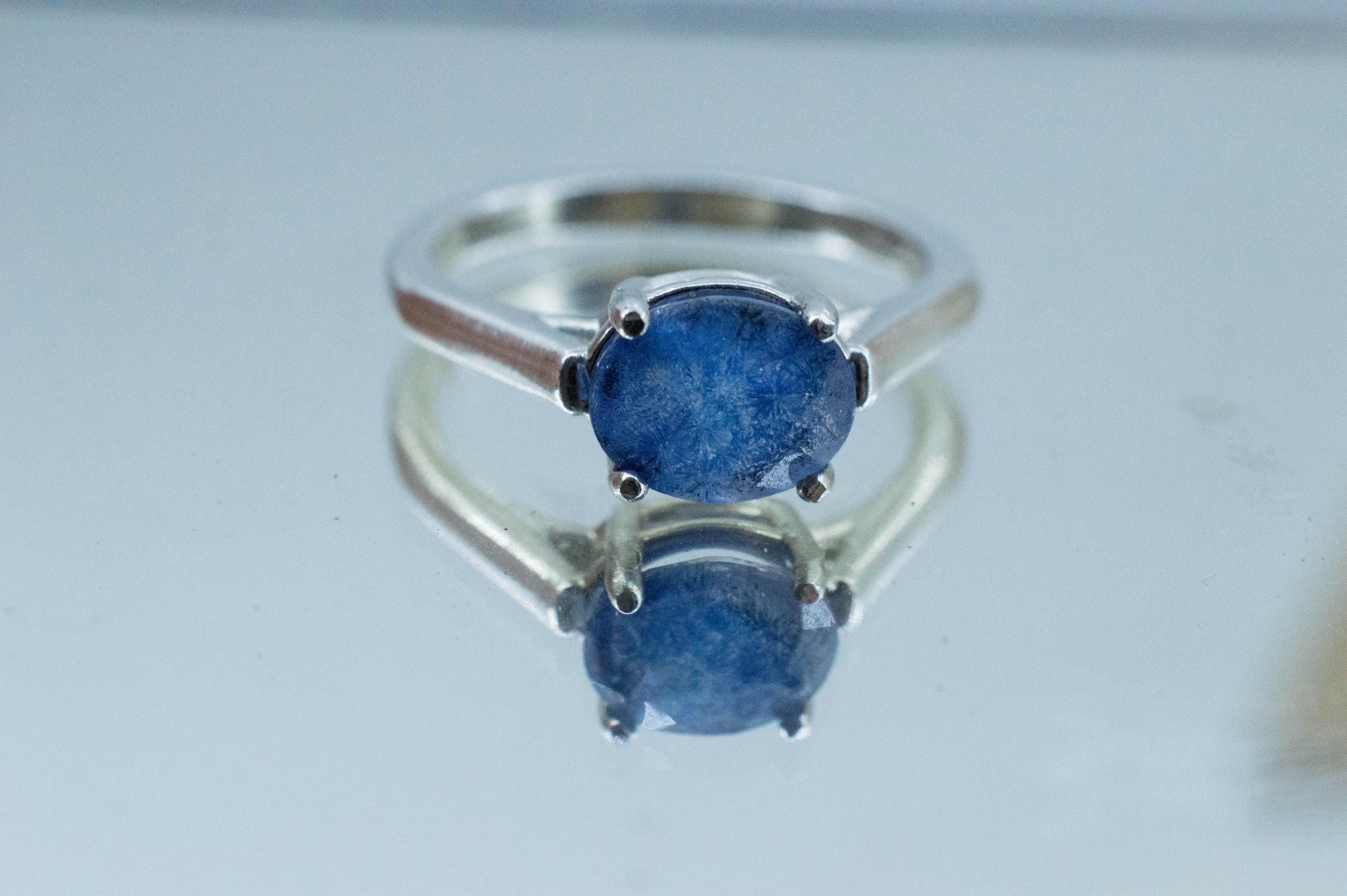 Dumortierite Quartz Ring; Natural Untreated Brazil Dumortierite; 1.375cts