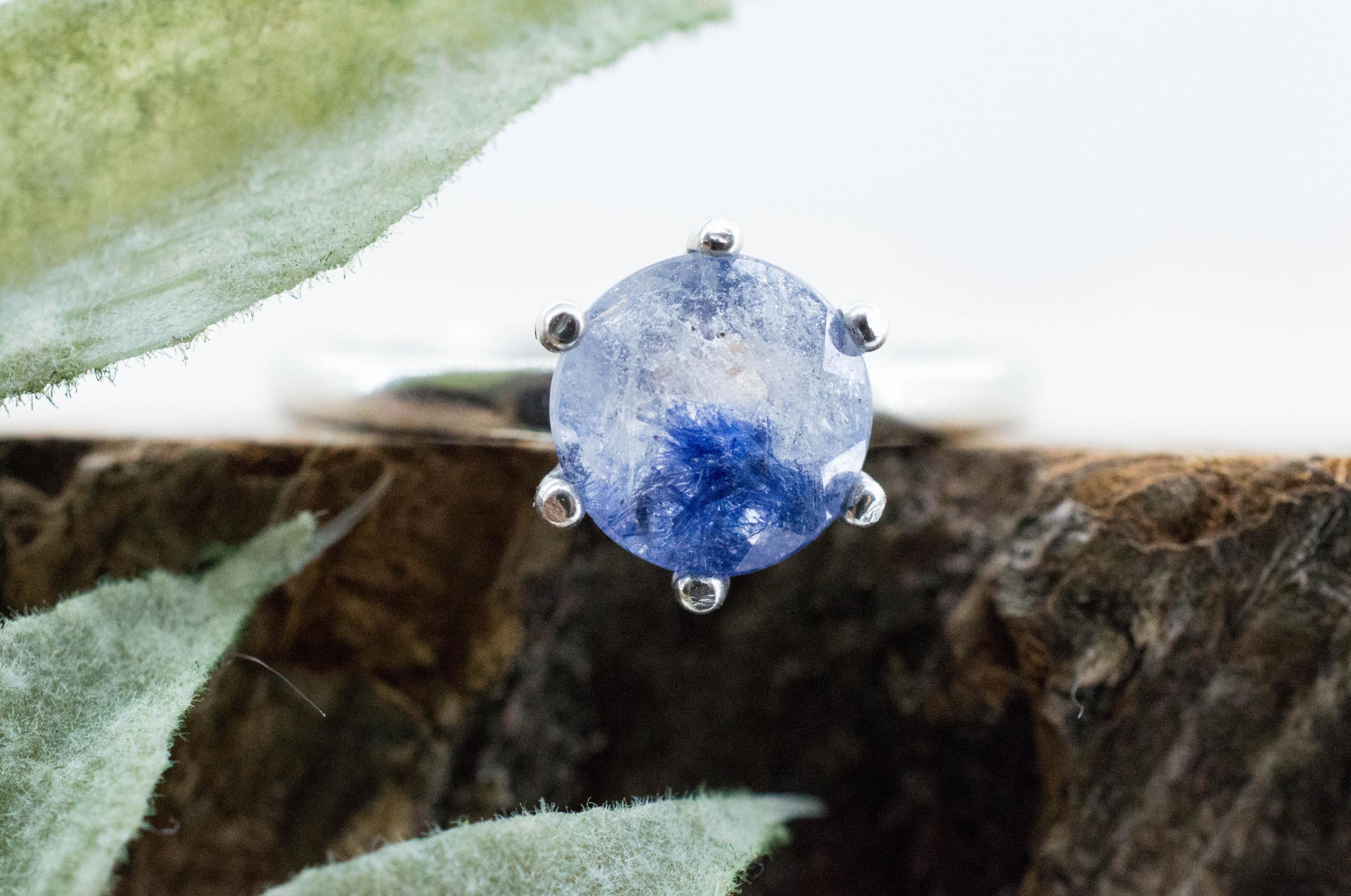 Dumortierite Quartz Ring; Natural Untreated Brazil Dumortierite; 1.425cts
