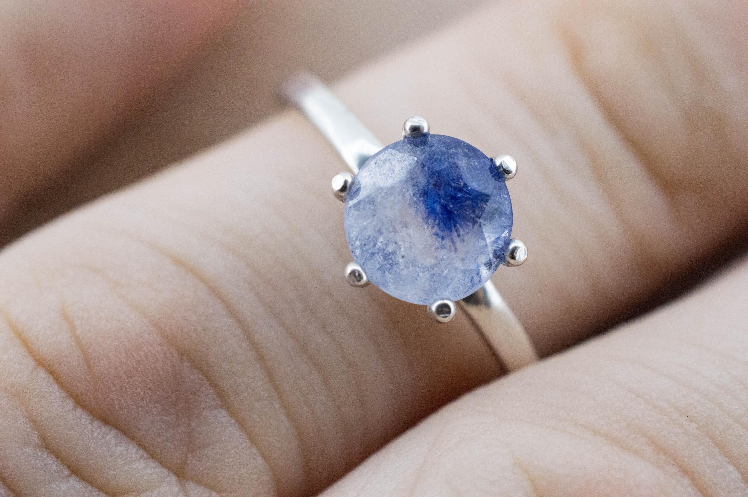 Dumortierite Quartz Ring; Natural Untreated Brazil Dumortierite; 1.425cts