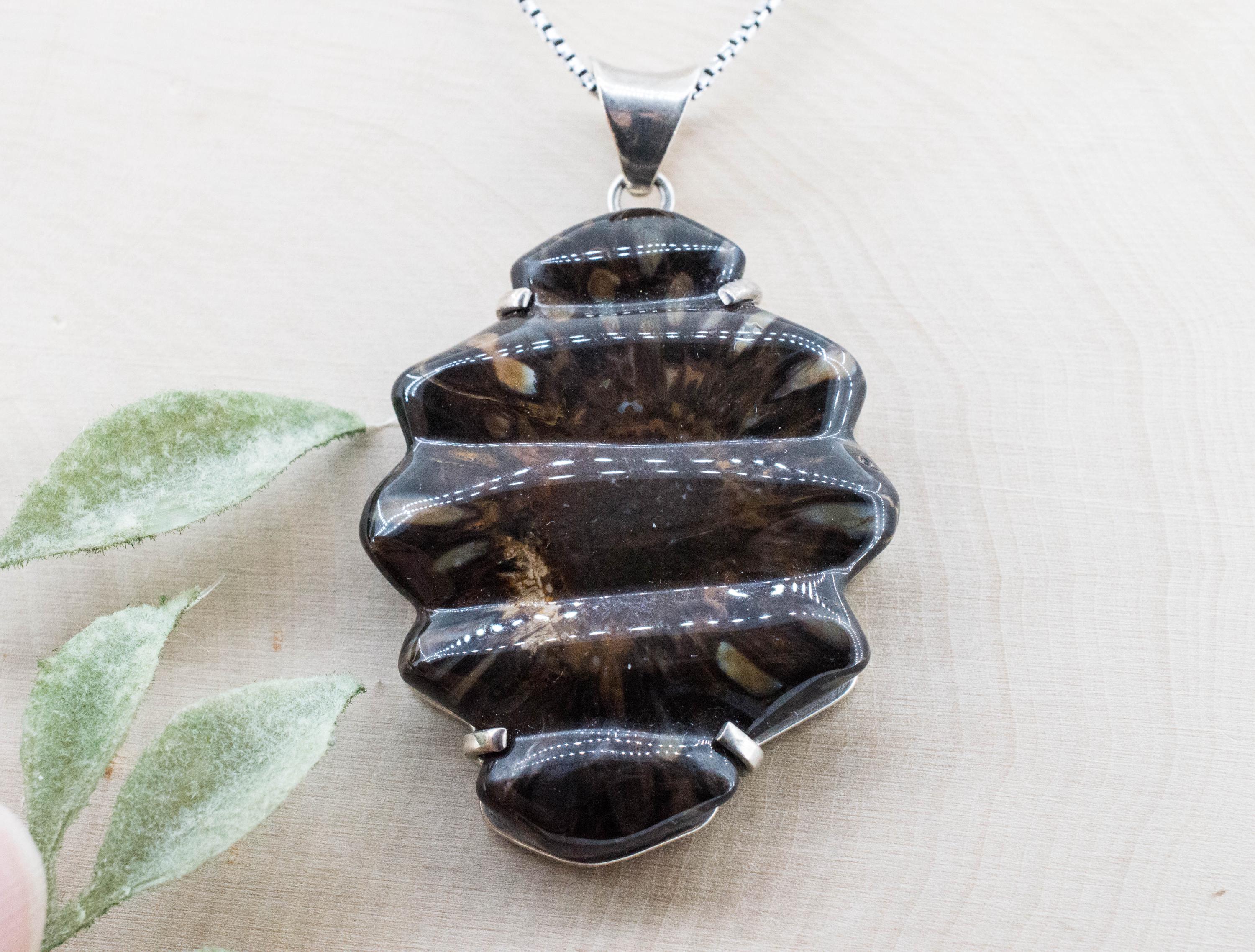 Fossil Pine Cone Pendant; Natural Untreated Argentina Fossilized Pinecone