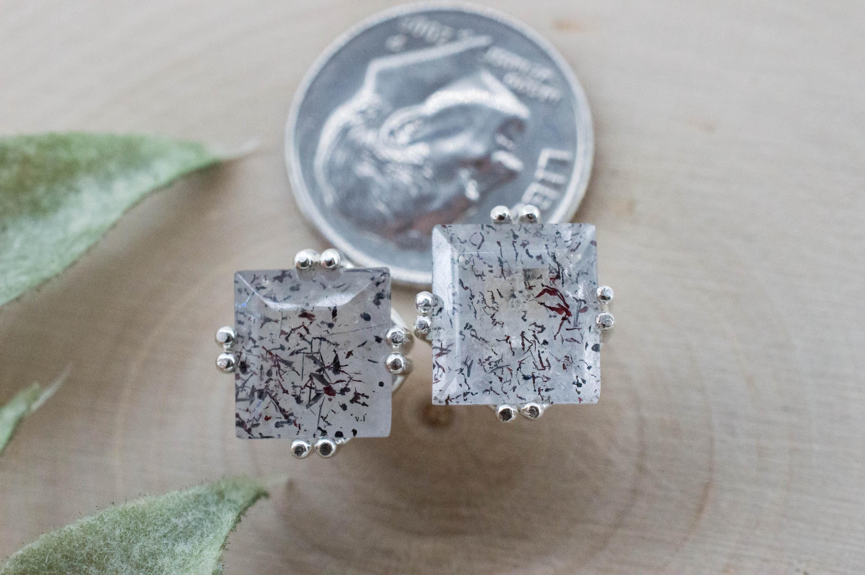Lepidocrocite Quartz Earrings; Natural Untreated Brazil Included Quartz; 6.610cts