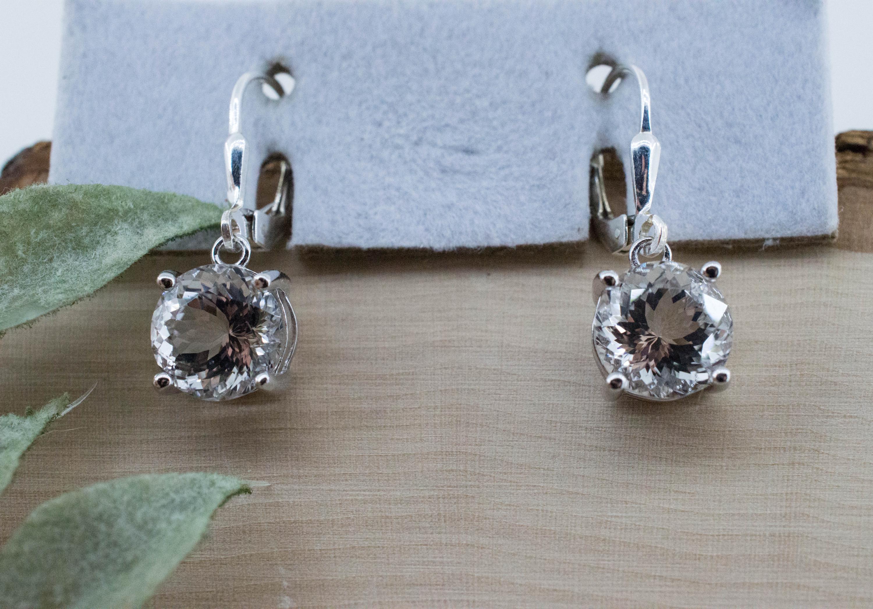 Quartz Earrings, Natural Untreated Tanzania Mondo Quartz; 4.250cts