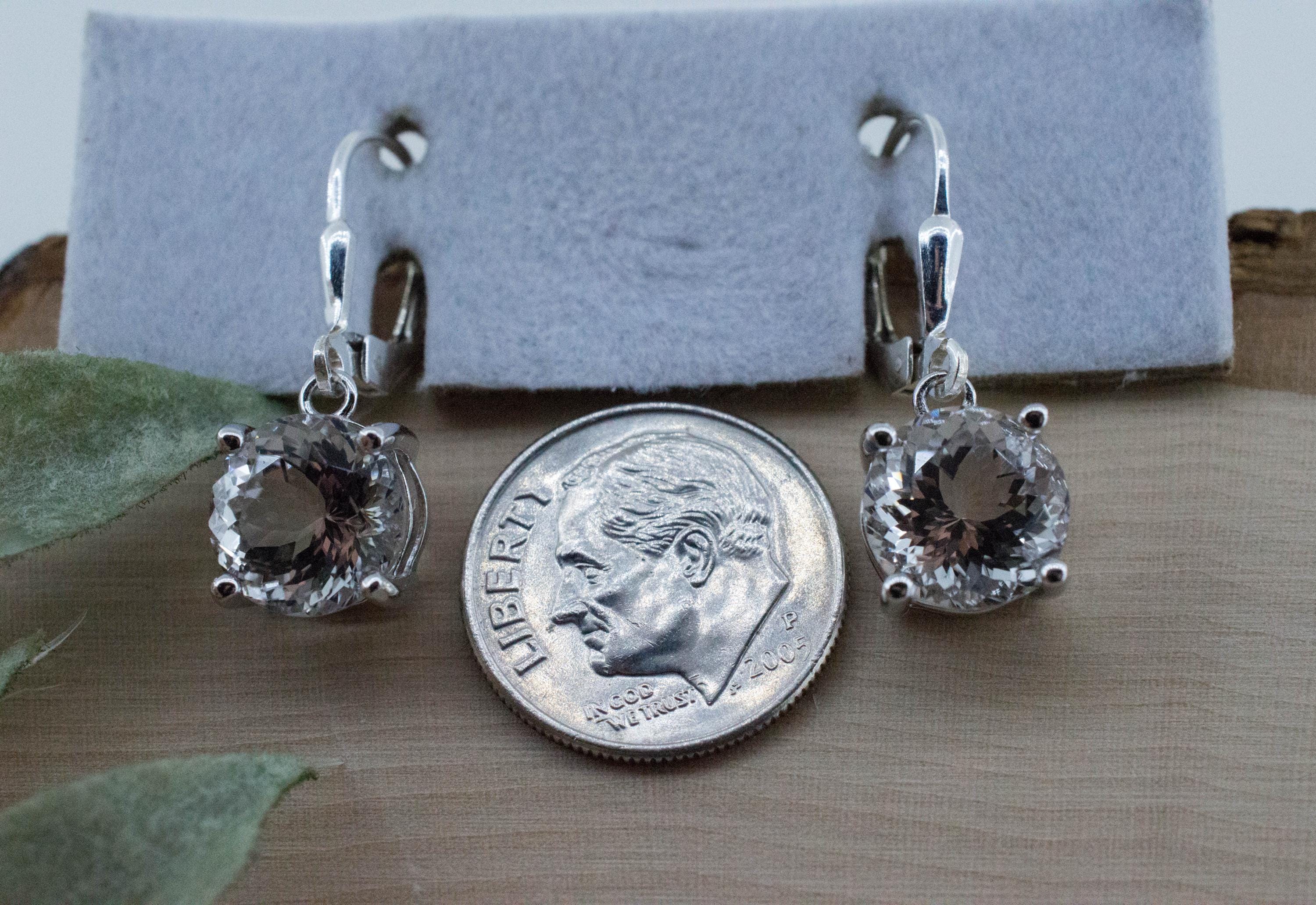 Quartz Earrings, Natural Untreated Tanzania Mondo Quartz; 4.250cts