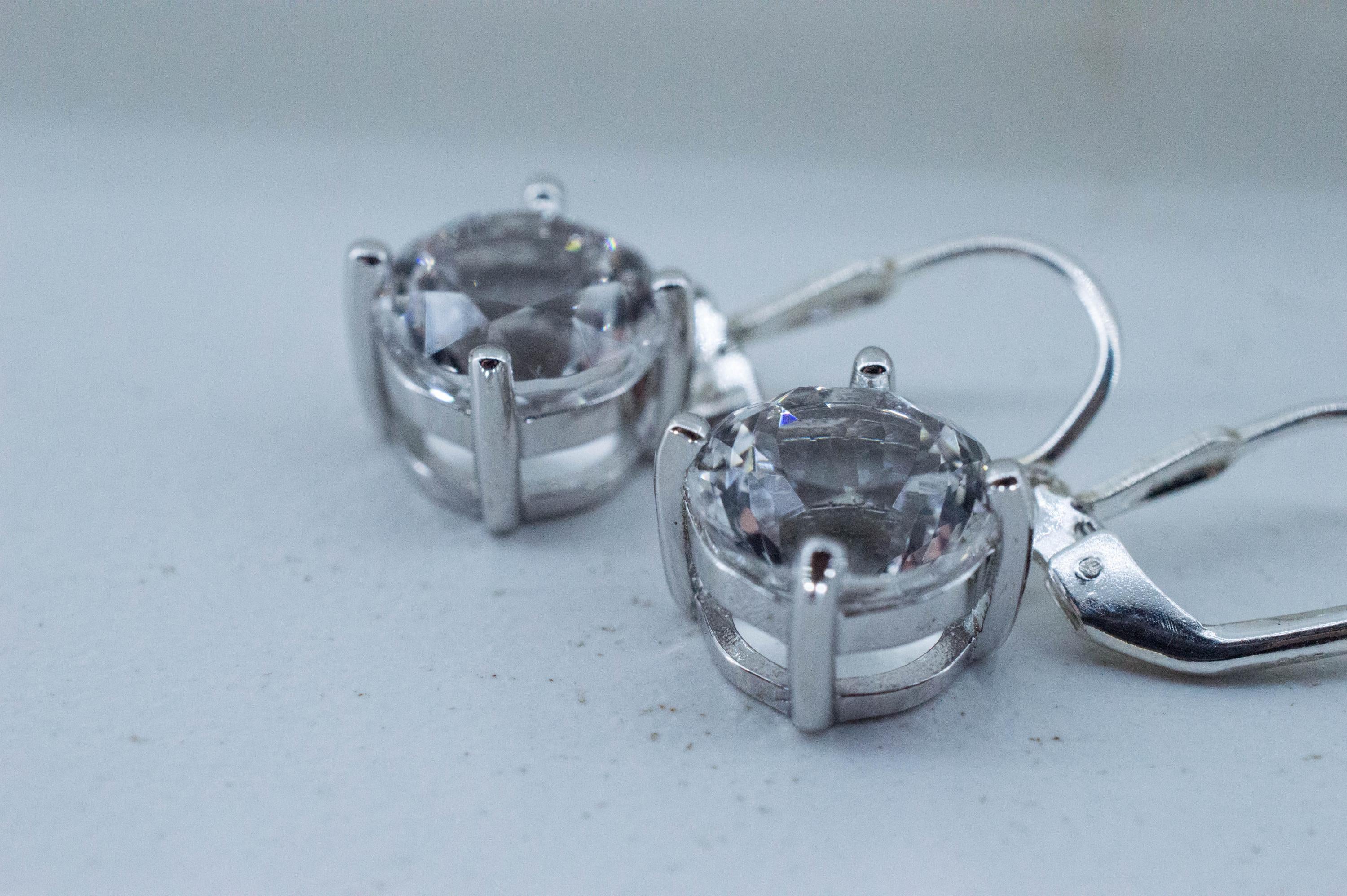 Quartz Earrings, Natural Untreated Tanzania Mondo Quartz; 4.250cts