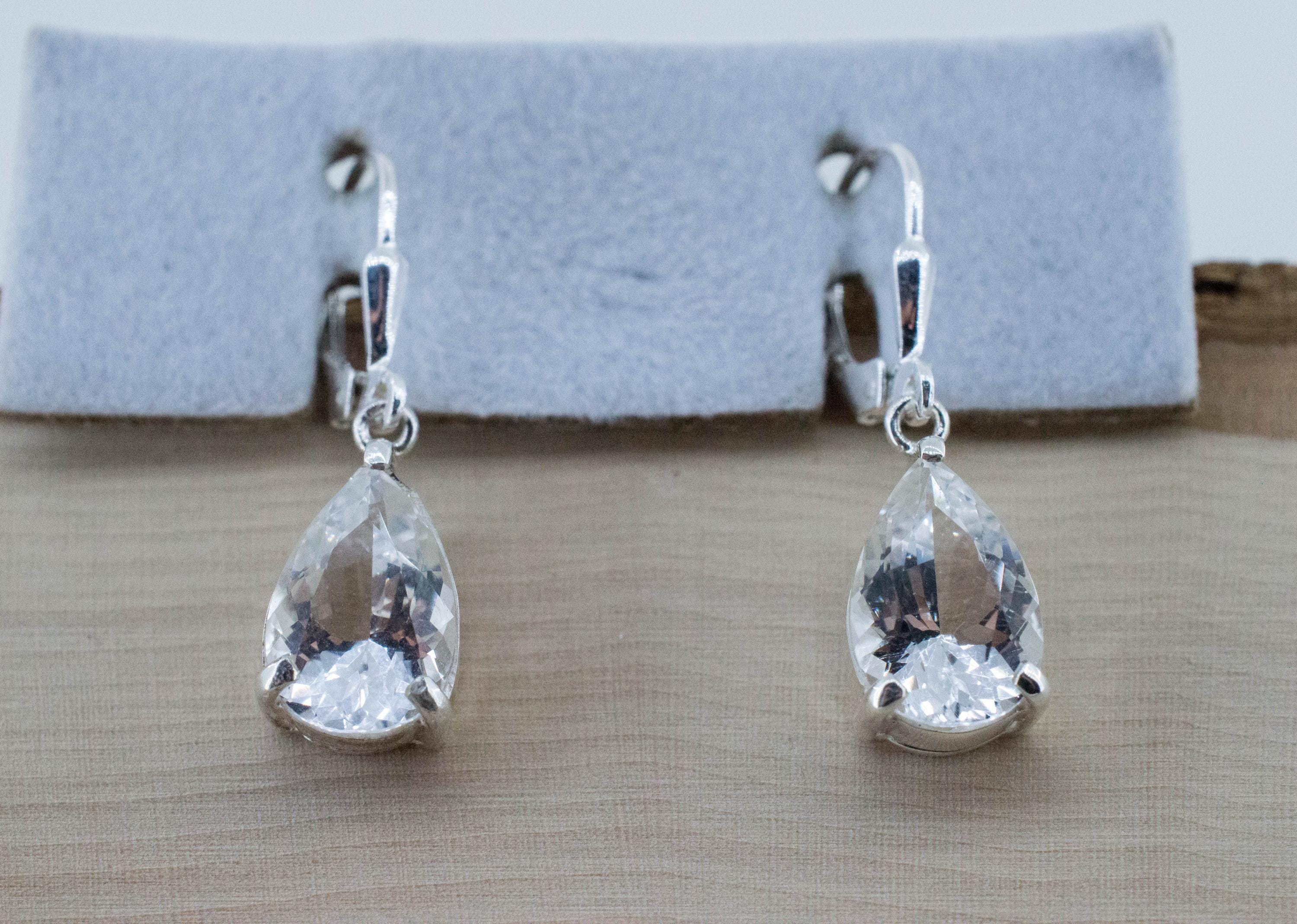 Quartz Earrings, Natural Untreated Tanzania Mondo Quartz; 7.450cts