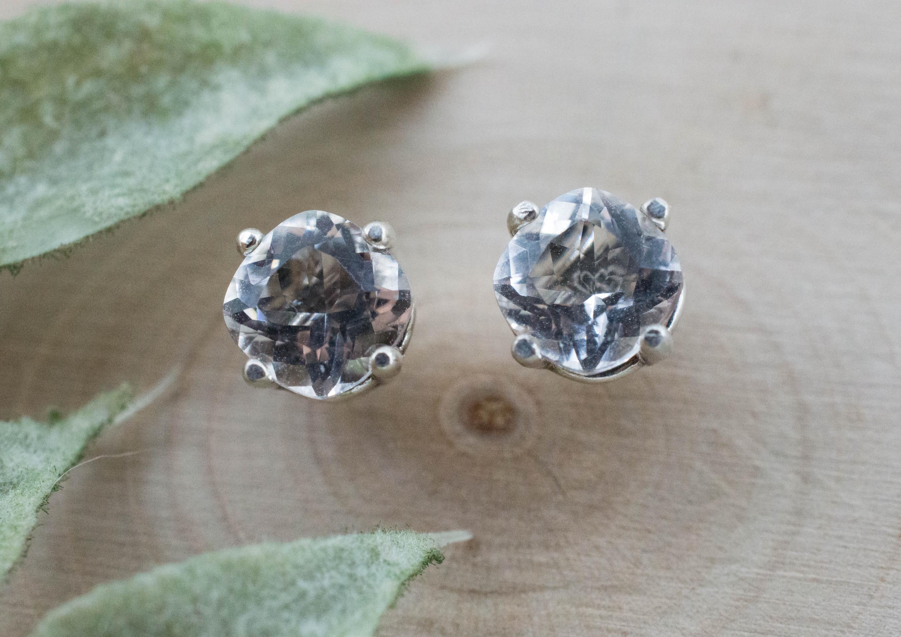 Quartz Earrings, Natural Untreated Tanzania Mondo Quartz; 1.630cts