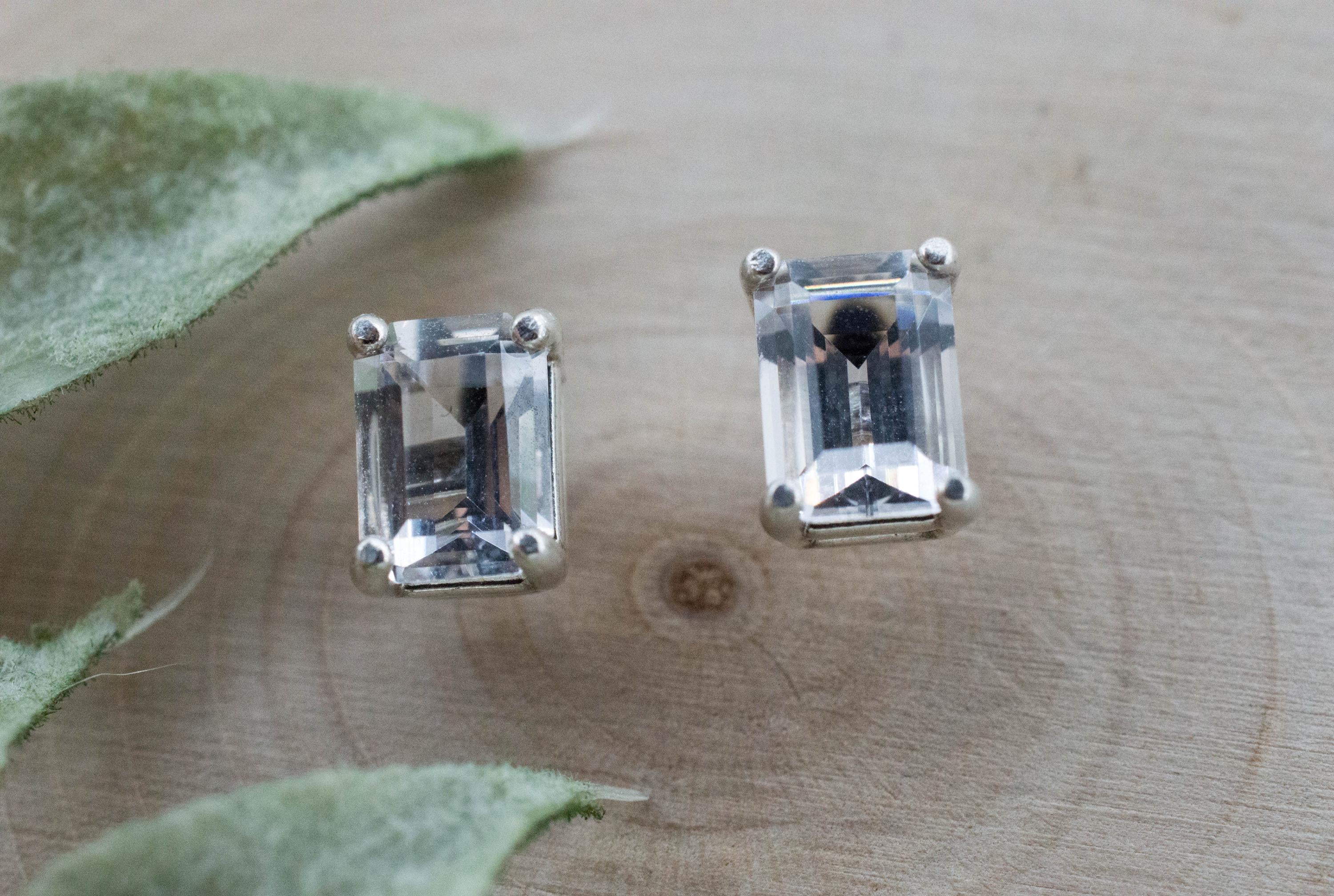 Quartz Earrings, Natural Untreated Tanzania Mondo Quartz; 1.775cts