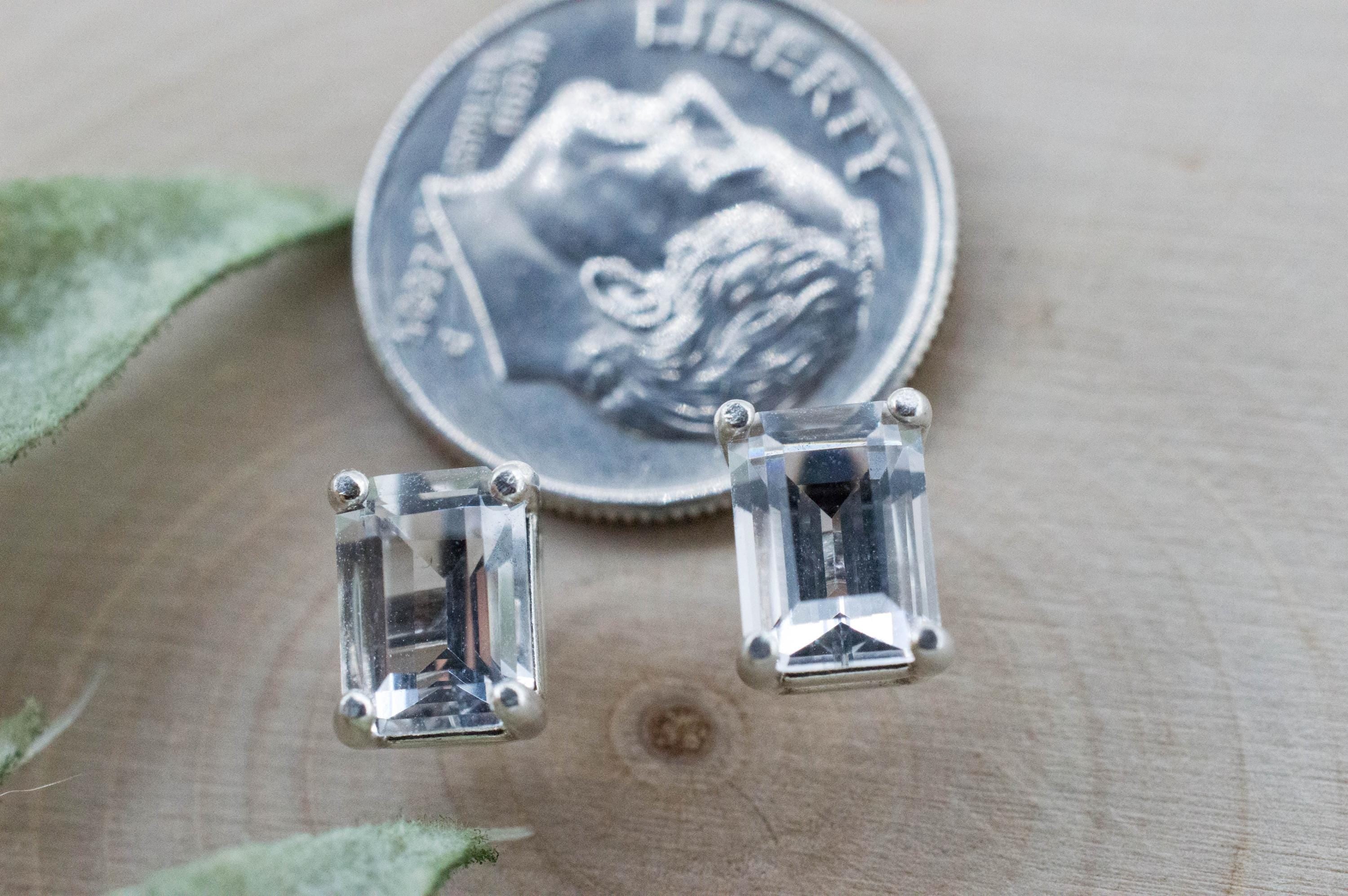 Quartz Earrings, Natural Untreated Tanzania Mondo Quartz; 1.775cts
