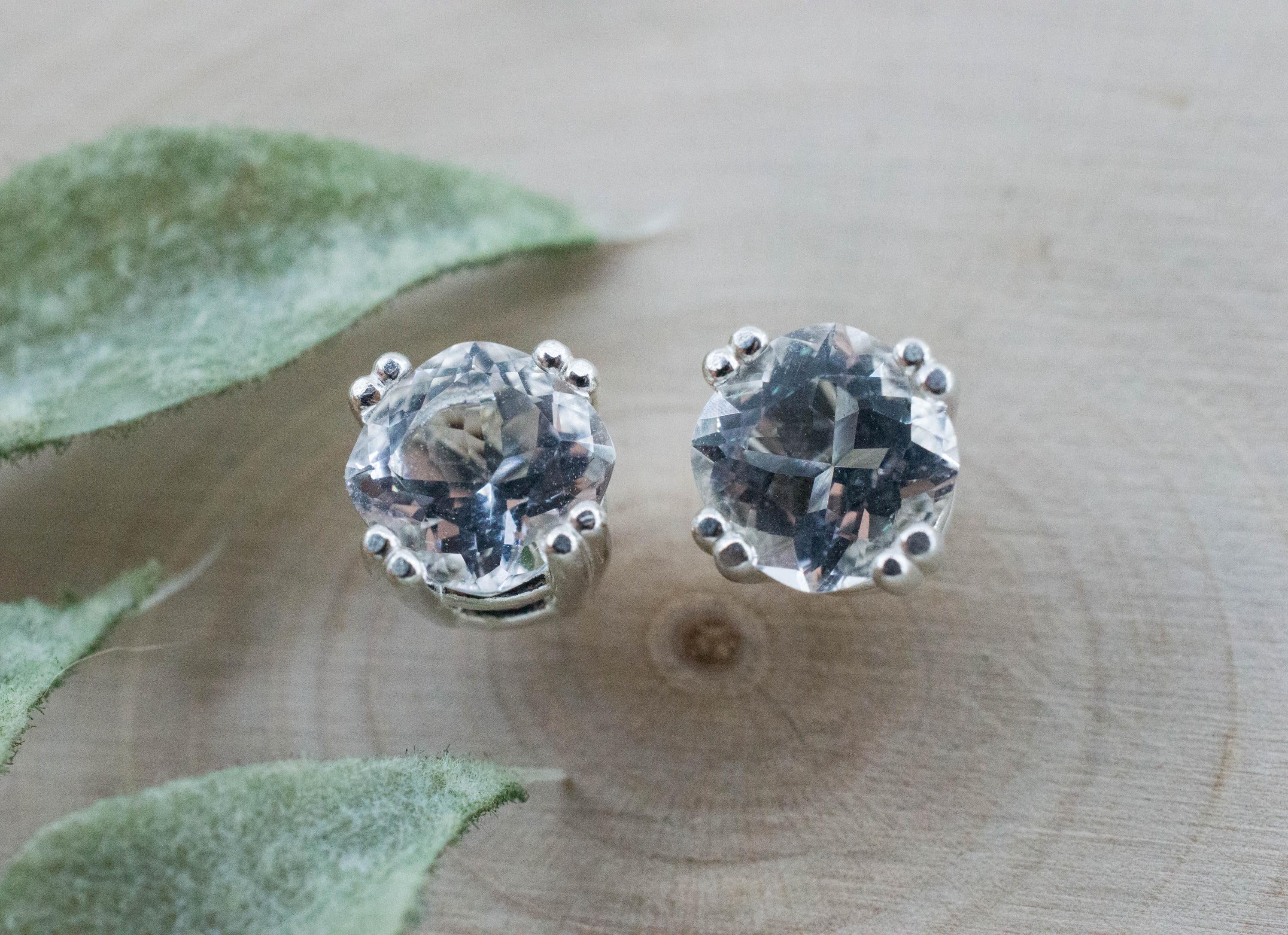 Quartz Earrings, Natural Untreated Tanzania Mondo Quartz; 2.410cts
