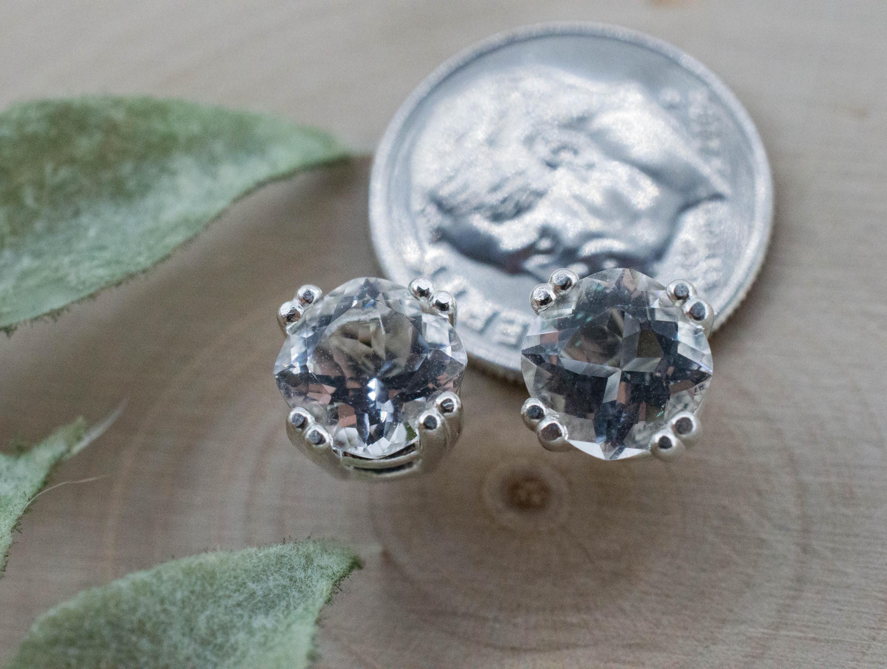 Quartz Earrings, Natural Untreated Tanzania Mondo Quartz; 2.410cts
