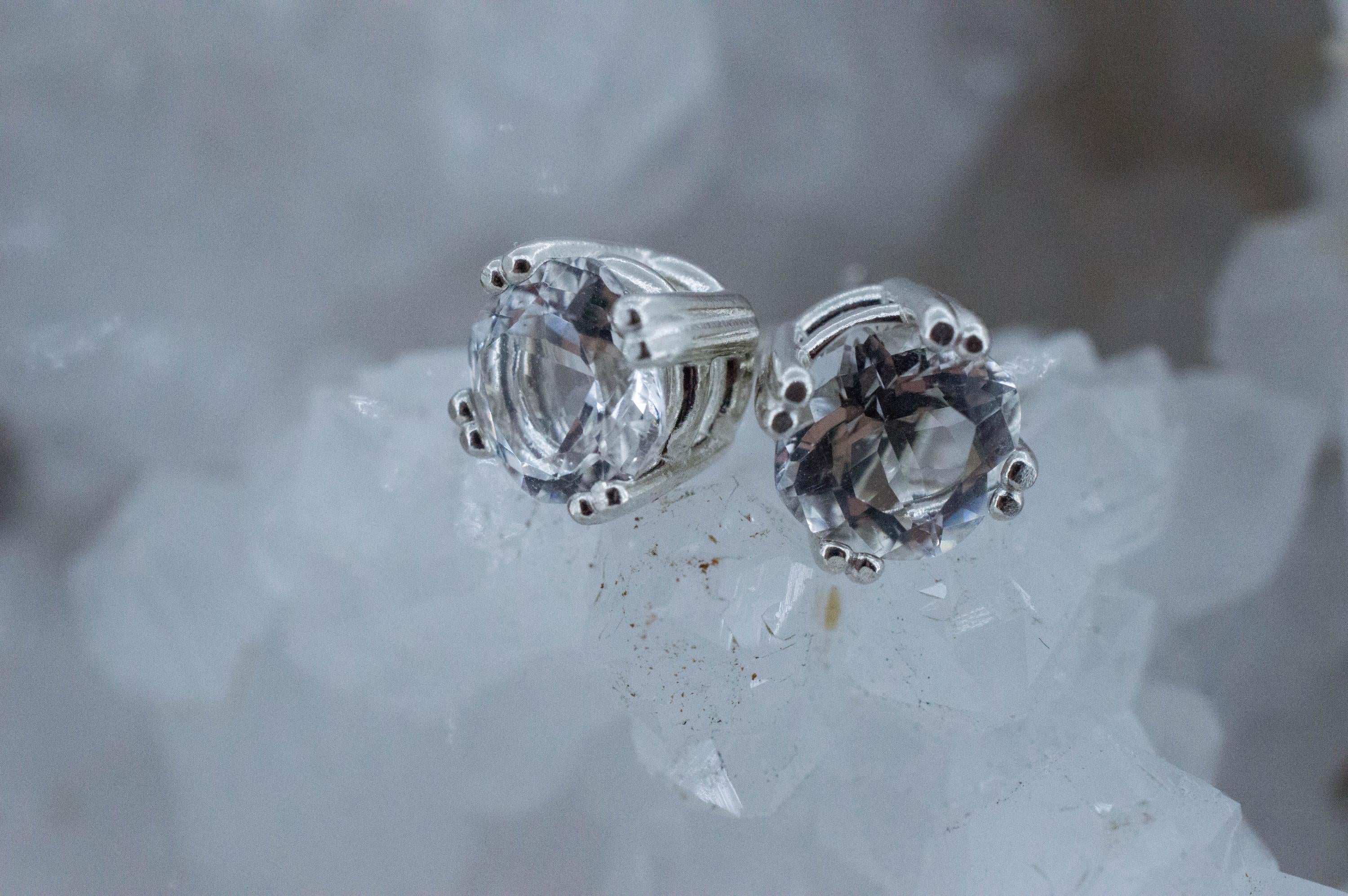 Quartz Earrings, Natural Untreated Tanzania Mondo Quartz; 2.410cts