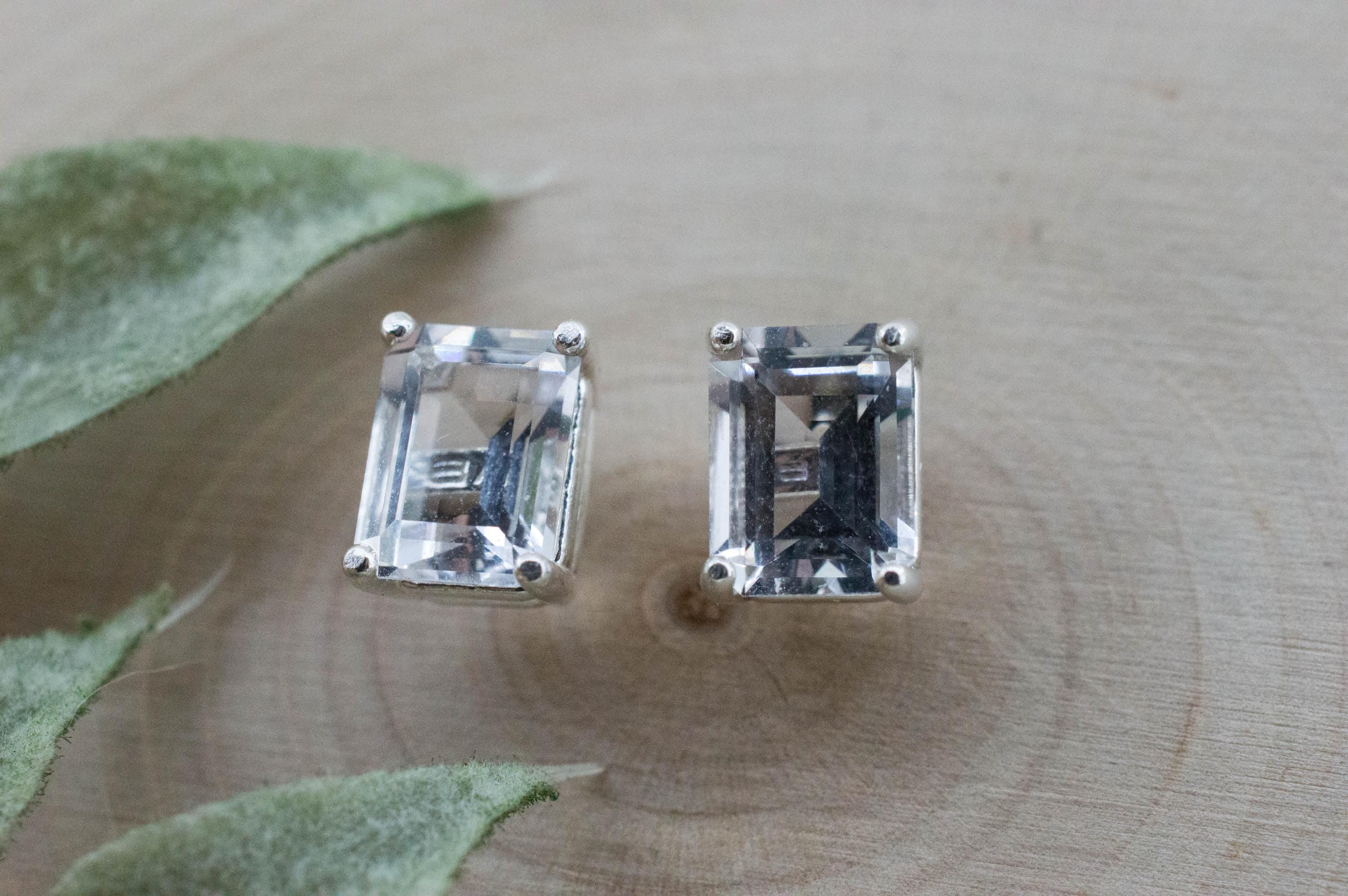 Quartz Earrings, Natural Untreated Tanzania Mondo Quartz; 2.825cts