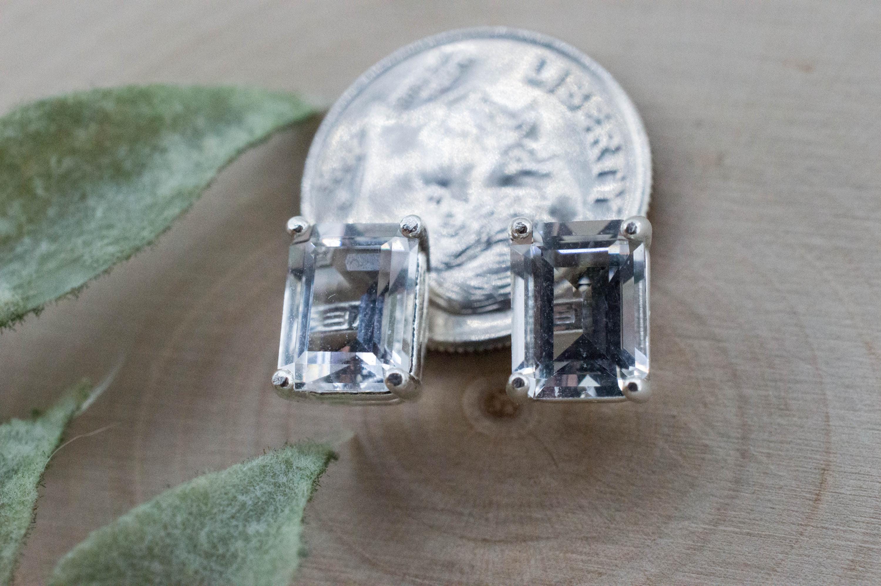 Quartz Earrings, Natural Untreated Tanzania Mondo Quartz; 2.825cts