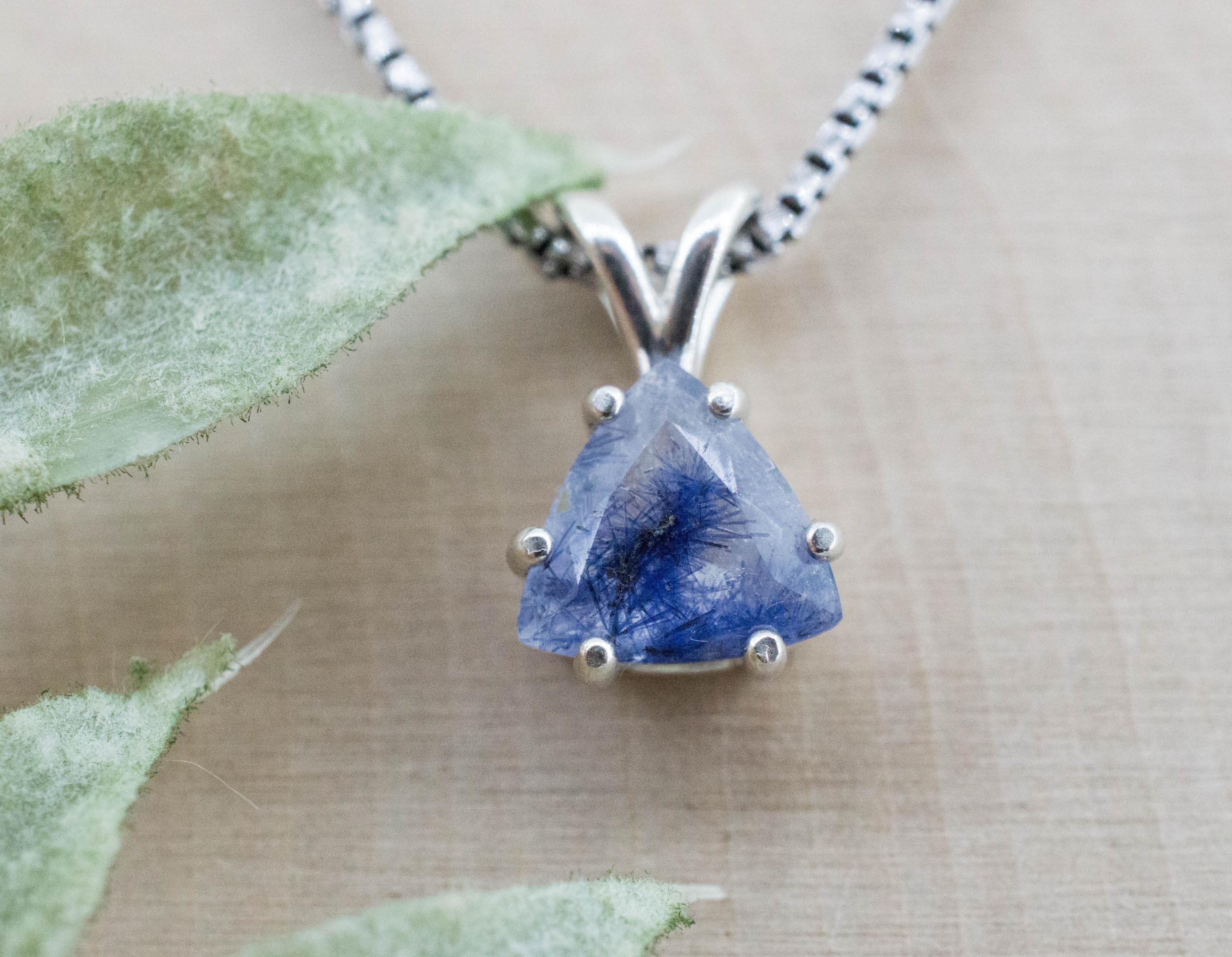 Dumortierite Quartz Pendant; Natural Untreated Brazil Dumortierite; 1.450cts