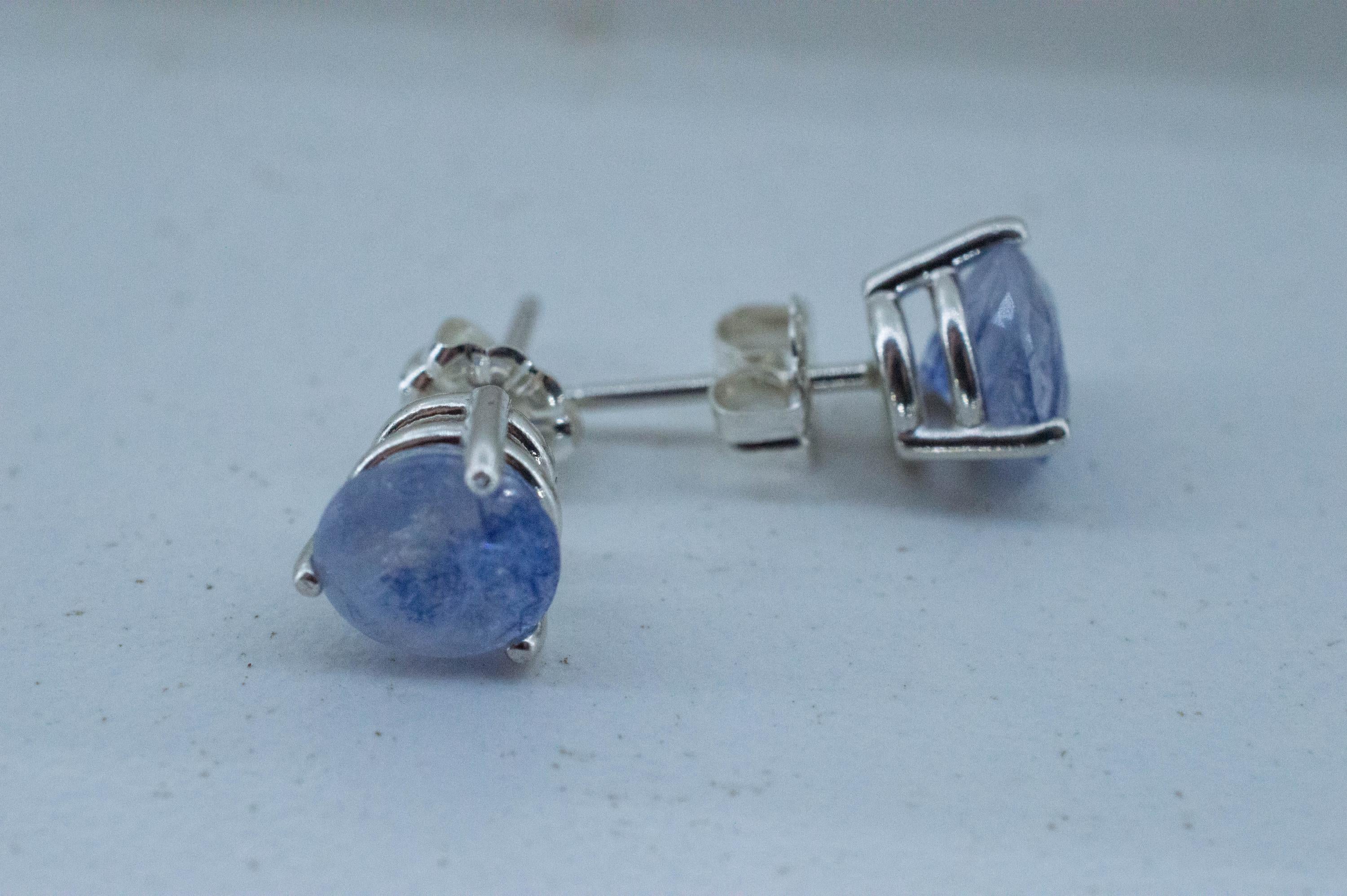 Dumortierite Quartz Earrings; Natural Untreated Brazil Dumortierite; 2.505cts