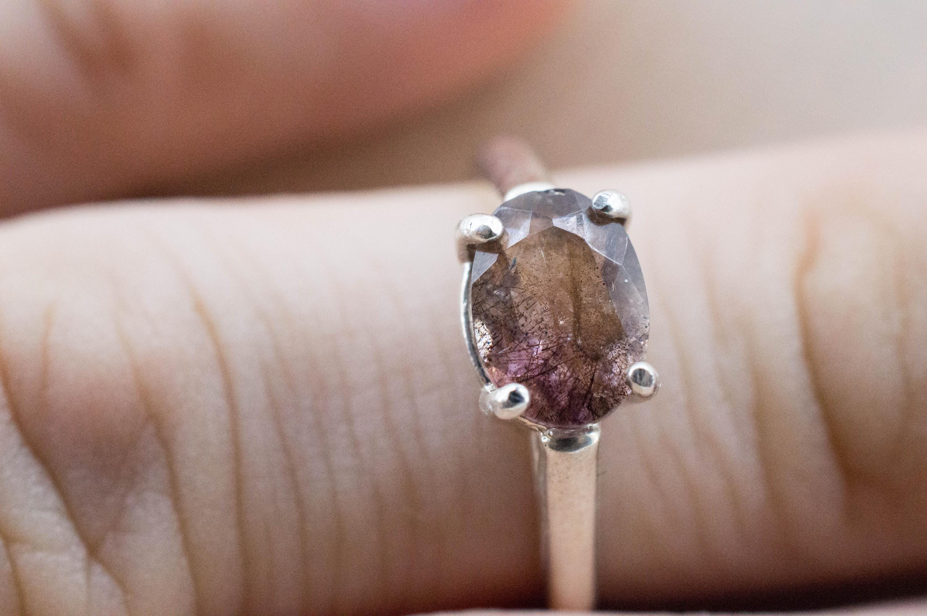 Super Seven Quartz Ring; Natural Untreated Brazil Quartz; 1.295cts