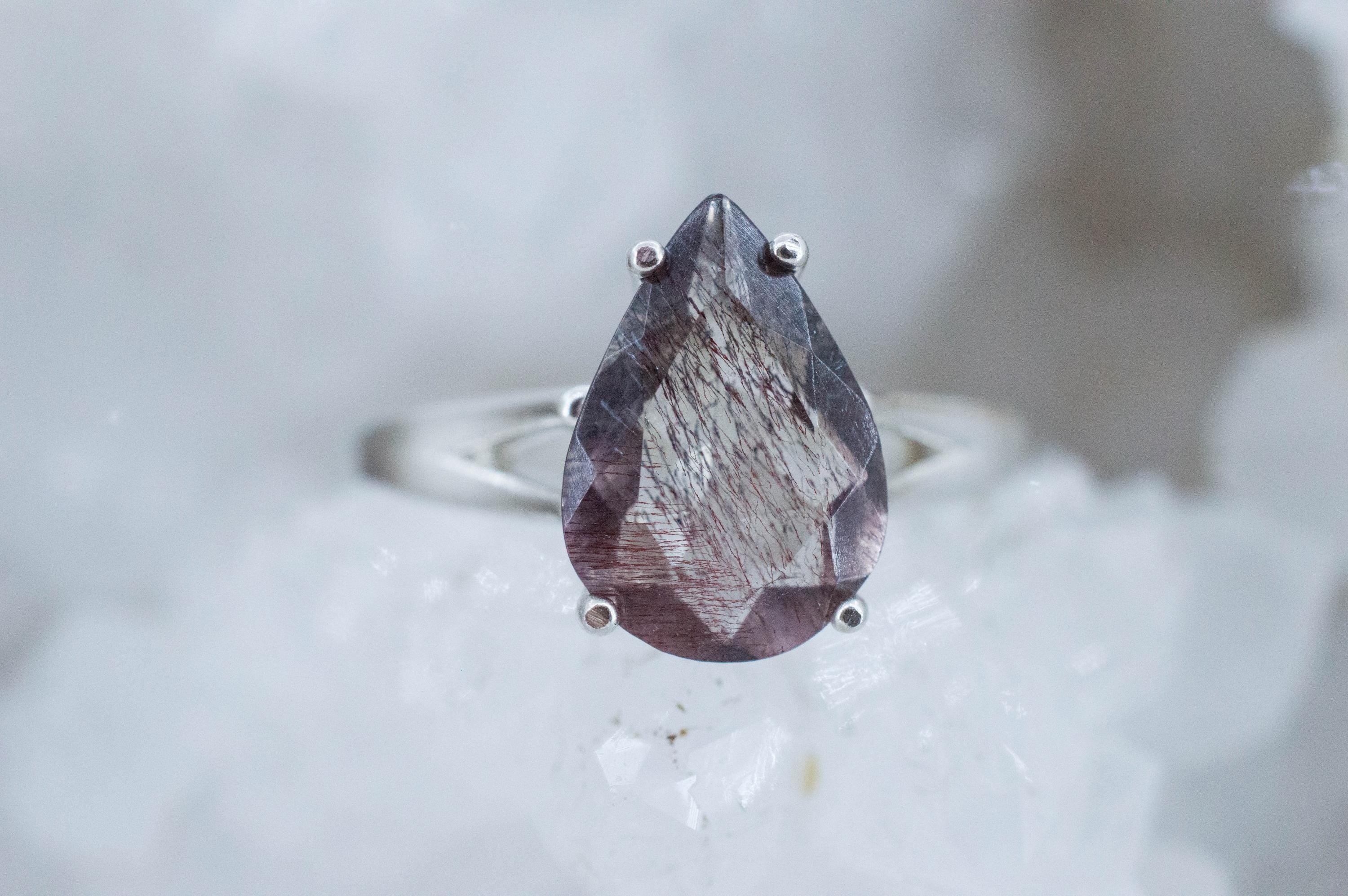 Super Seven Quartz Ring; Natural Untreated Brazil Quartz; 2.700cts
