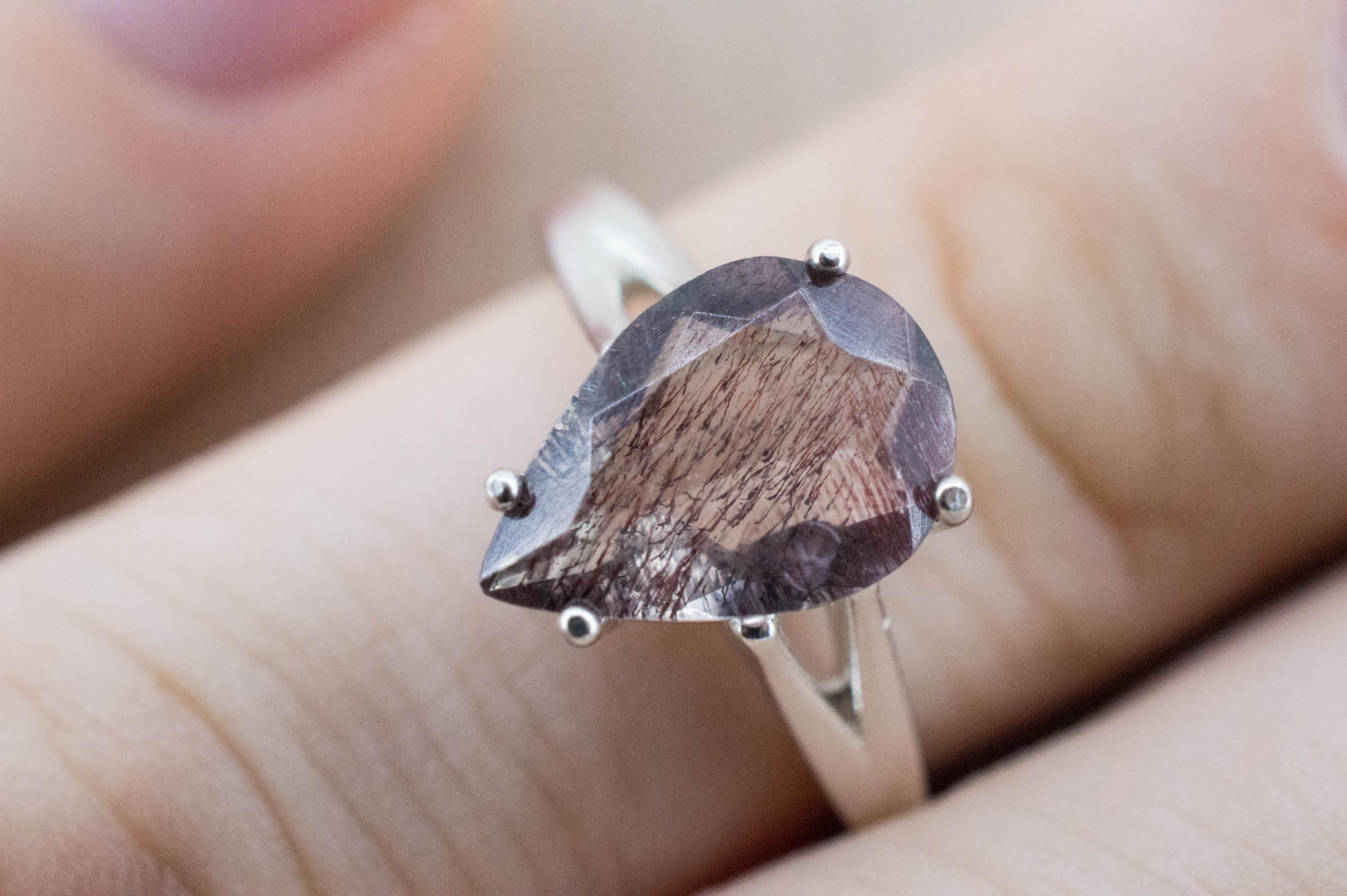 Super Seven Quartz Ring; Natural Untreated Brazil Quartz; 2.700cts
