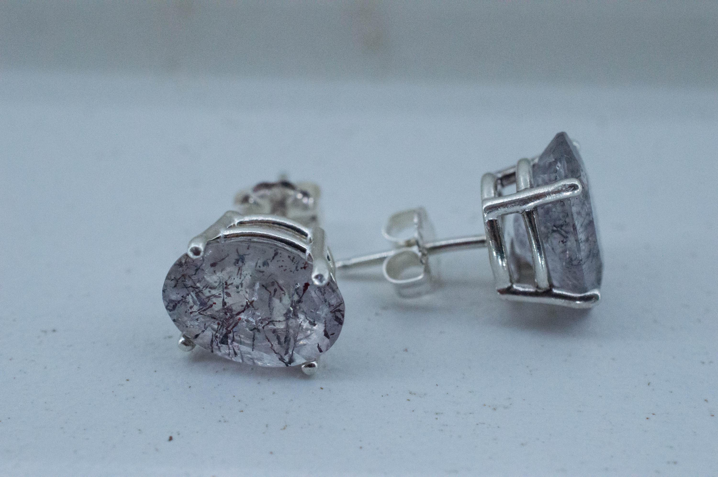Lepidocrocite Quartz Earrings; Natural Untreated Brazil Included Quartz; 5.150cts