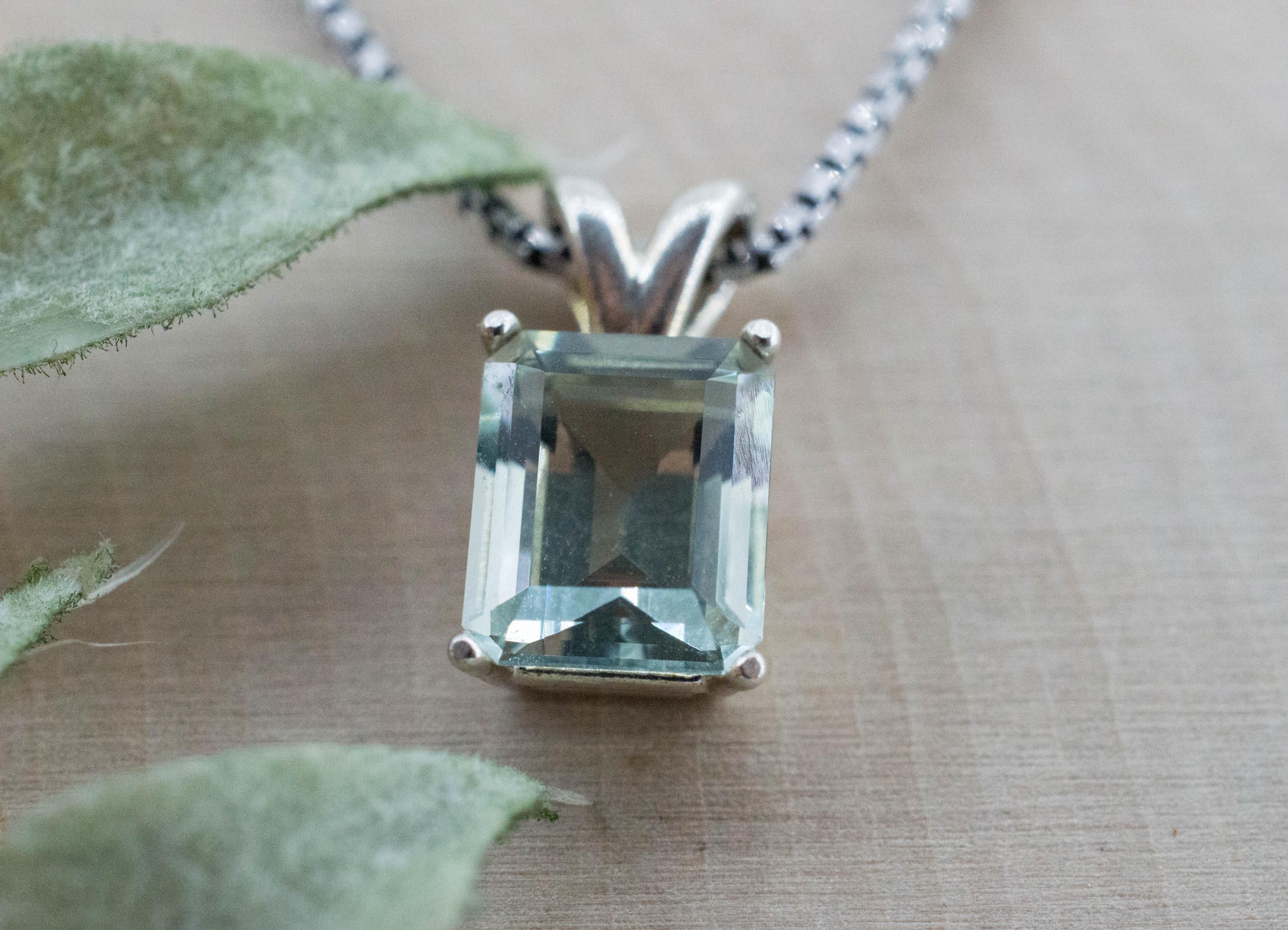Prasiolite Pendant; Natural Brazil Green Amethyst; 2.150cts