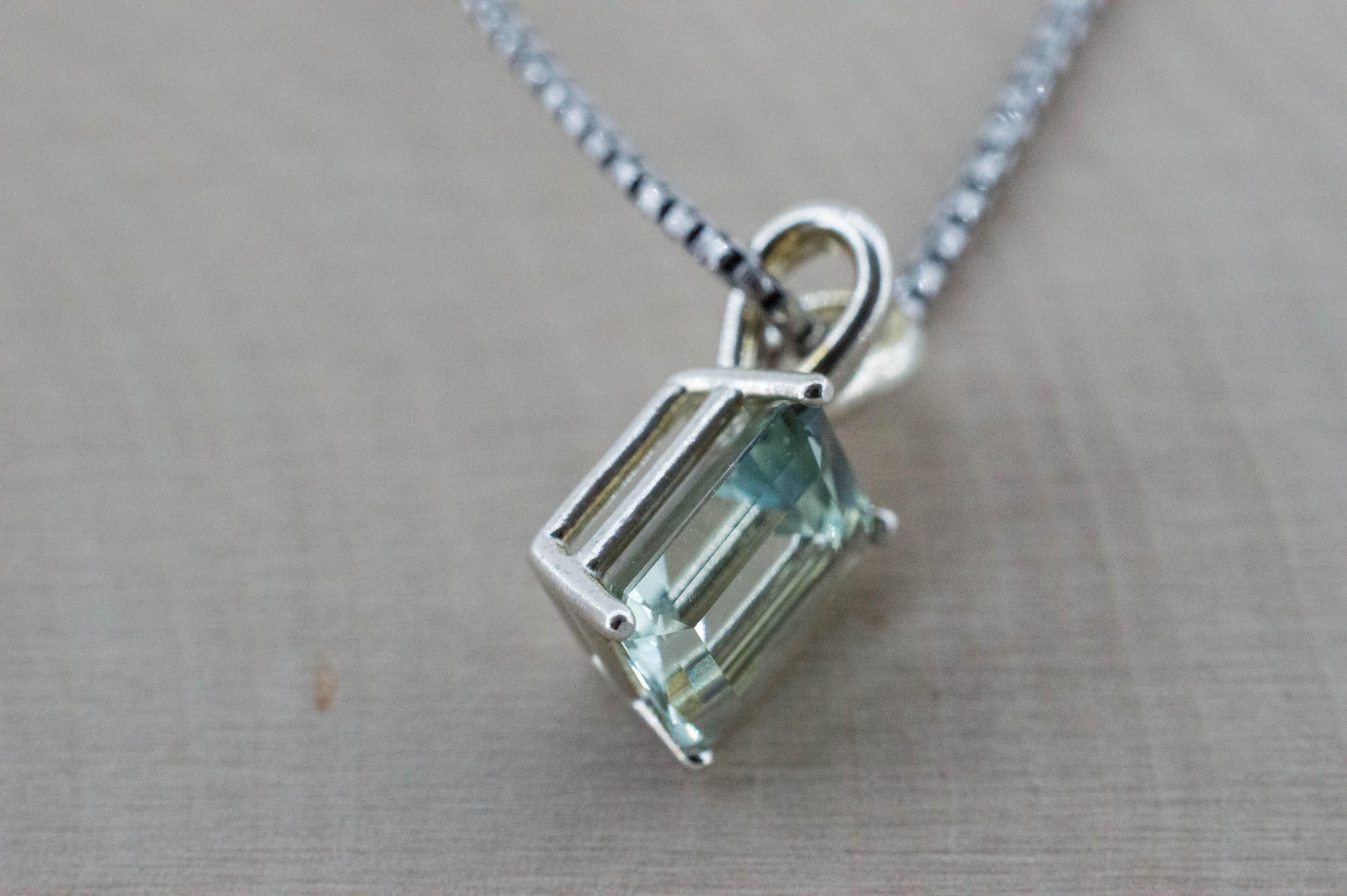 Prasiolite Pendant; Natural Brazil Green Amethyst; 2.150cts
