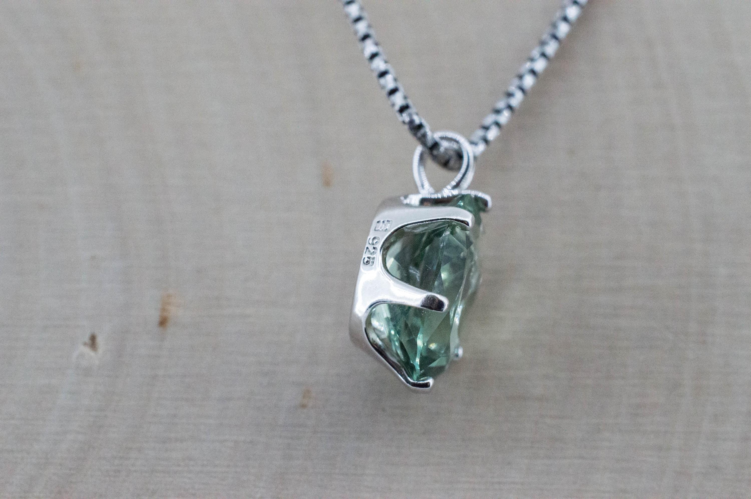 Prasiolite Pendant; Natural Brazil Green Amethyst; 4.150cts