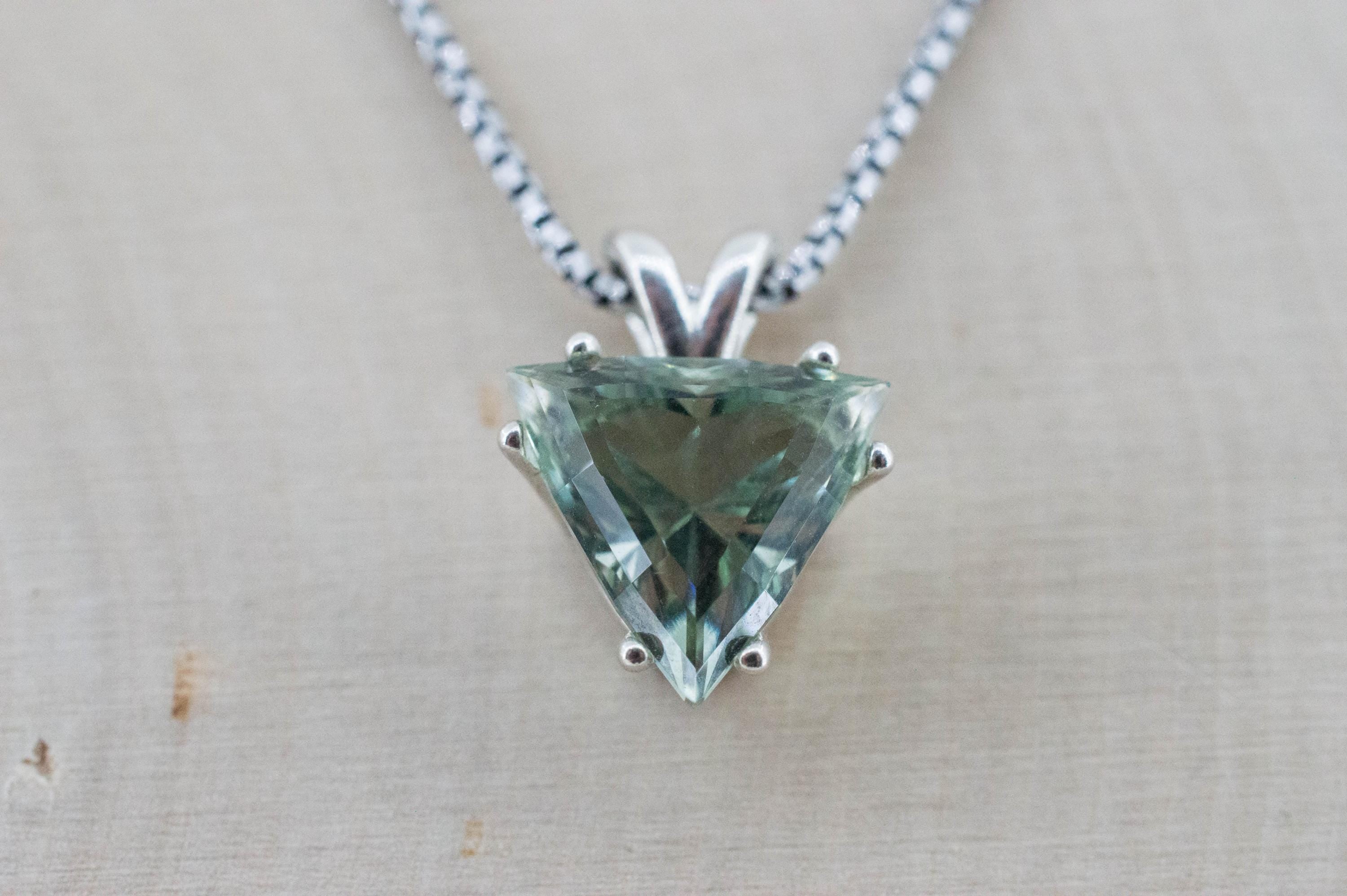 Prasiolite Pendant; Natural Brazil Green Amethyst; 4.155cts