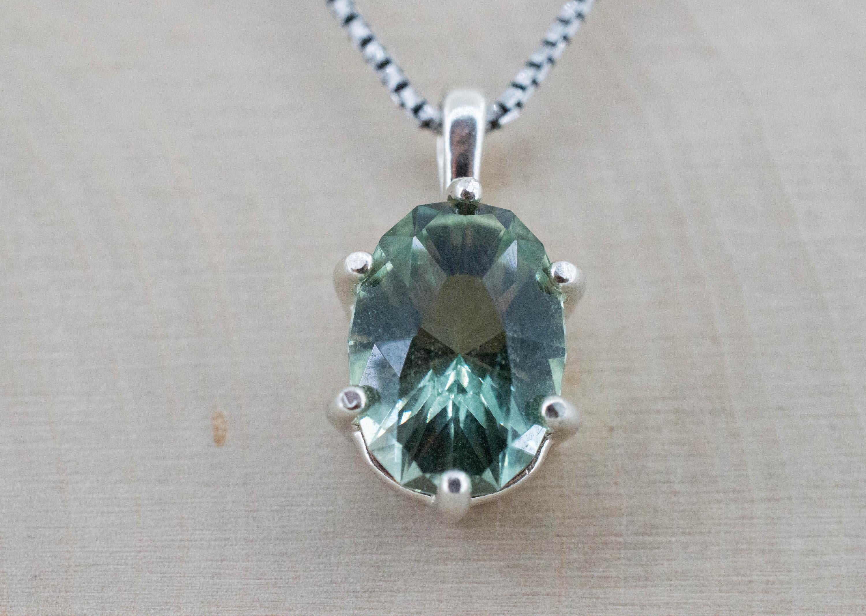 Prasiolite Pendant; Natural Brazil Green Amethyst; 5.330cts