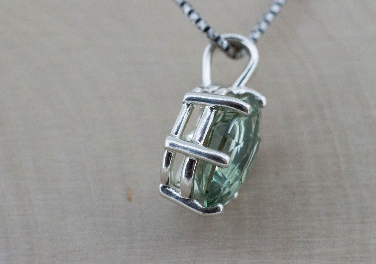 Prasiolite Pendant; Natural Brazil Green Amethyst; 5.330cts