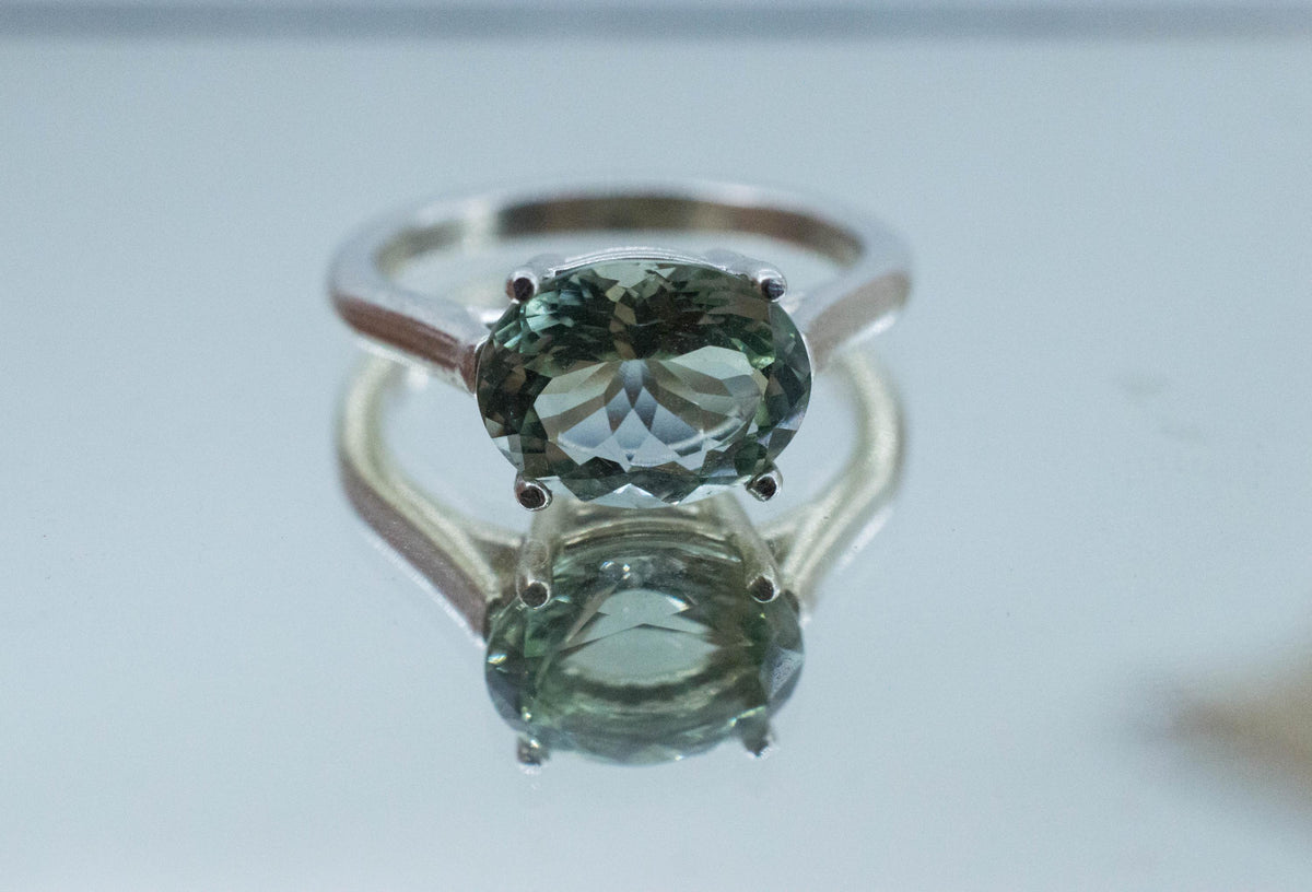 Prasiolite Ring, Natural Brazil Green Amethyst; 2.595cts