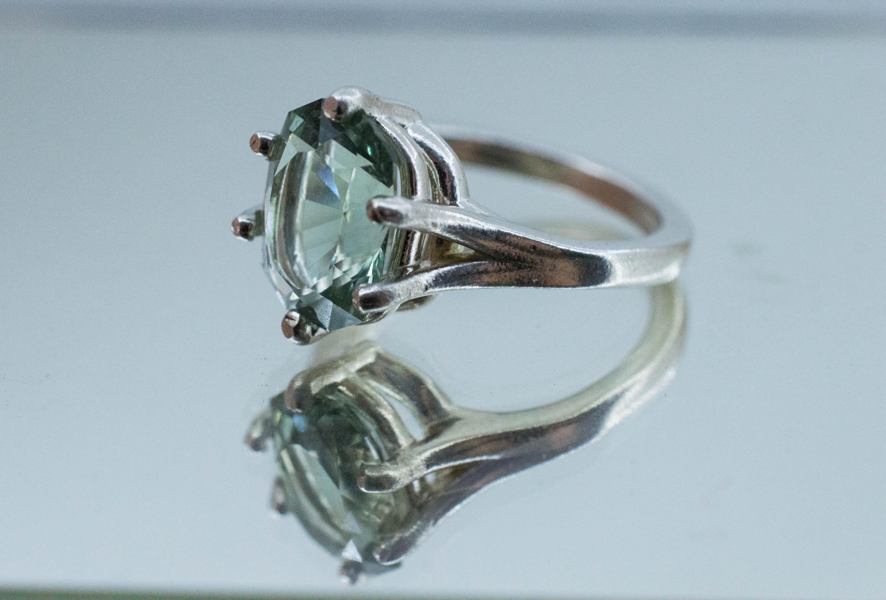 Prasiolite Ring, Natural Brazil Green Amethyst; 3.160cts