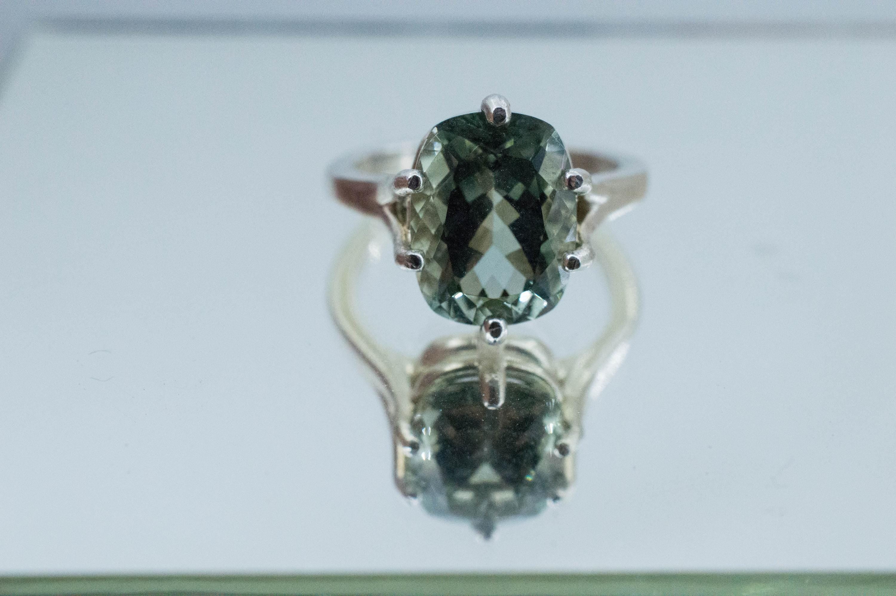 Prasiolite Ring, Natural Brazil Green Amethyst; 4.620cts