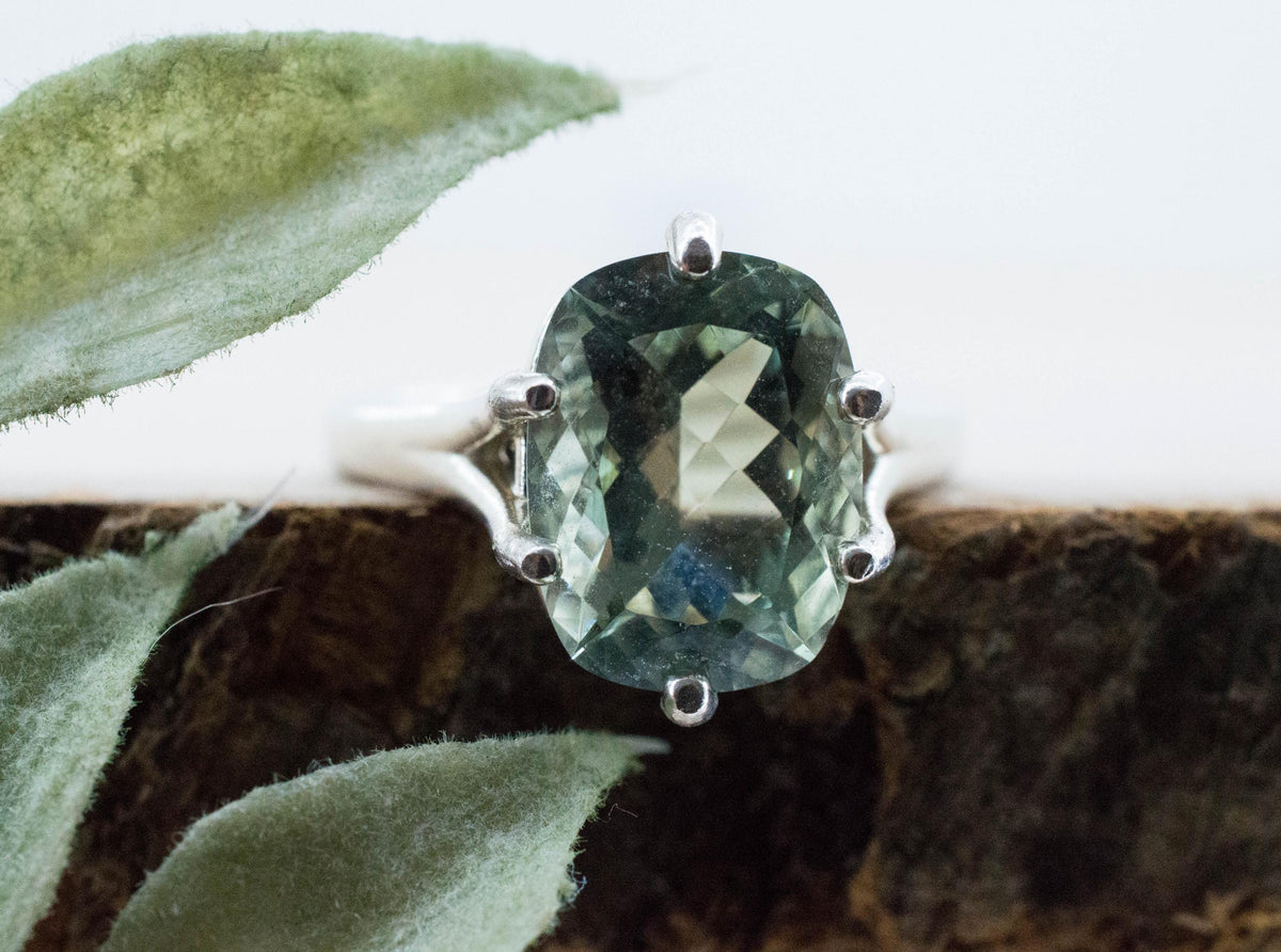 Prasiolite Ring, Natural Brazil Green Amethyst; 4.620cts