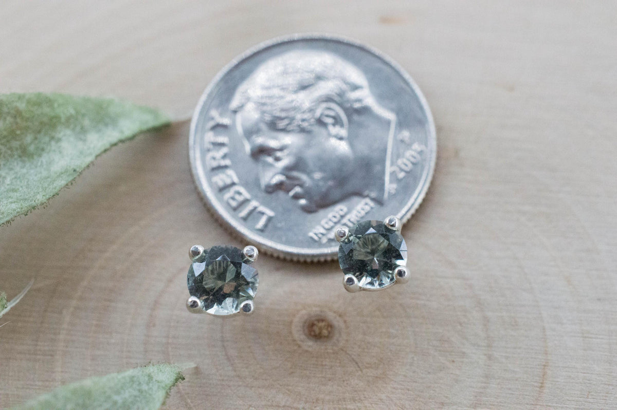Prasiolite Earrings; Natural Brazilian Green Amethyst; 0.555cts