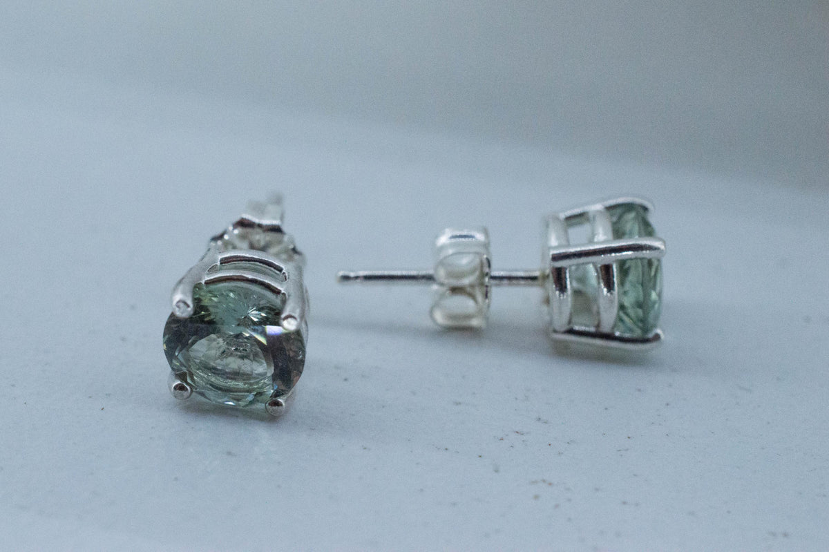 Prasiolite Earrings; Natural Brazilian Green Amethyst; 2.250cts