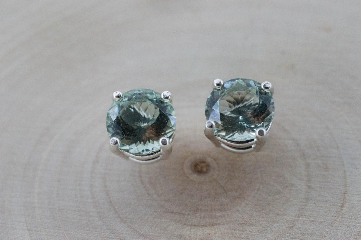 Prasiolite Earrings; Natural Brazilian Green Amethyst; 2.250cts