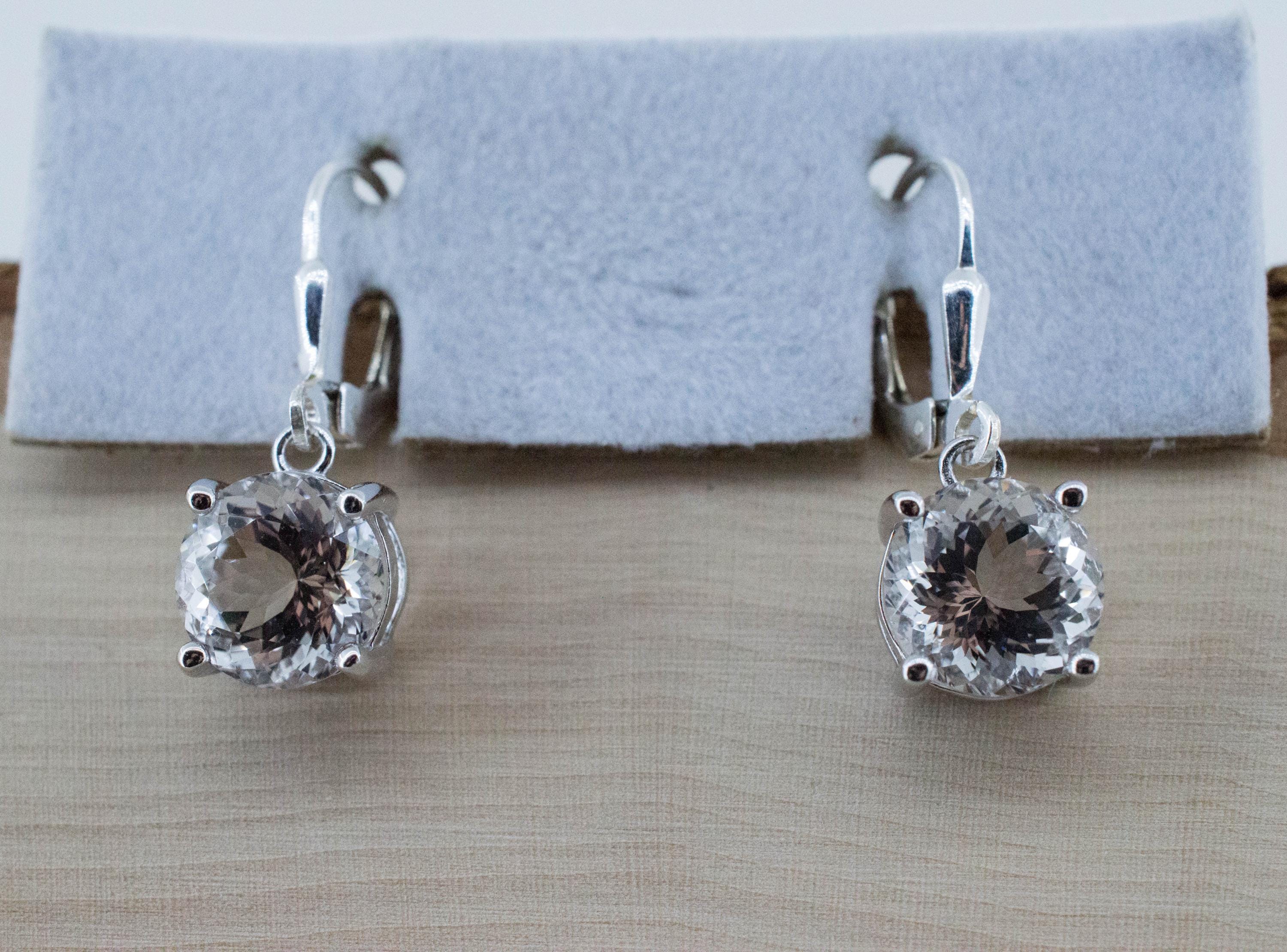 Quartz Earrings, Natural Untreated Tanzania Mondo Quartz; 4.250cts
