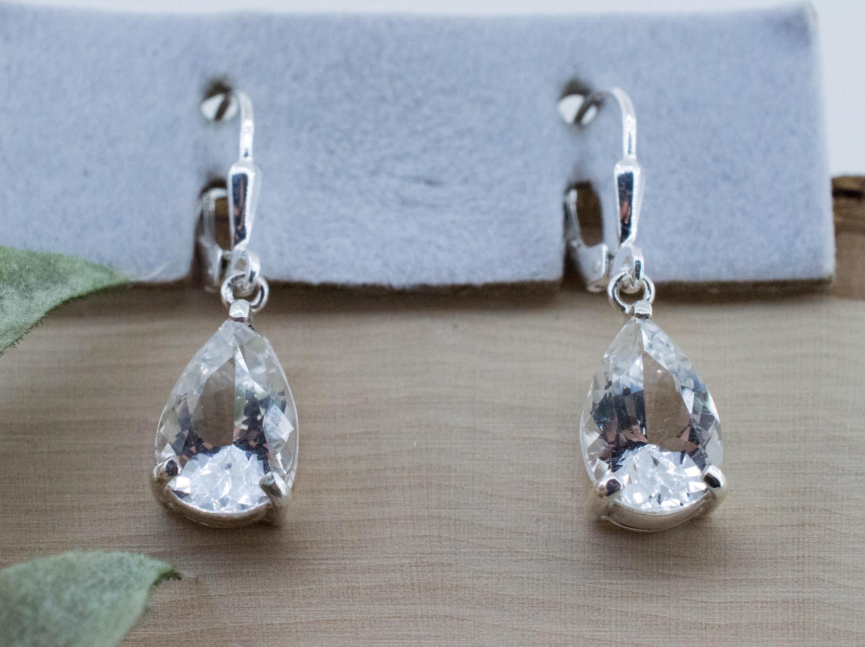 Quartz Earrings, Natural Untreated Tanzania Mondo Quartz; 7.450cts