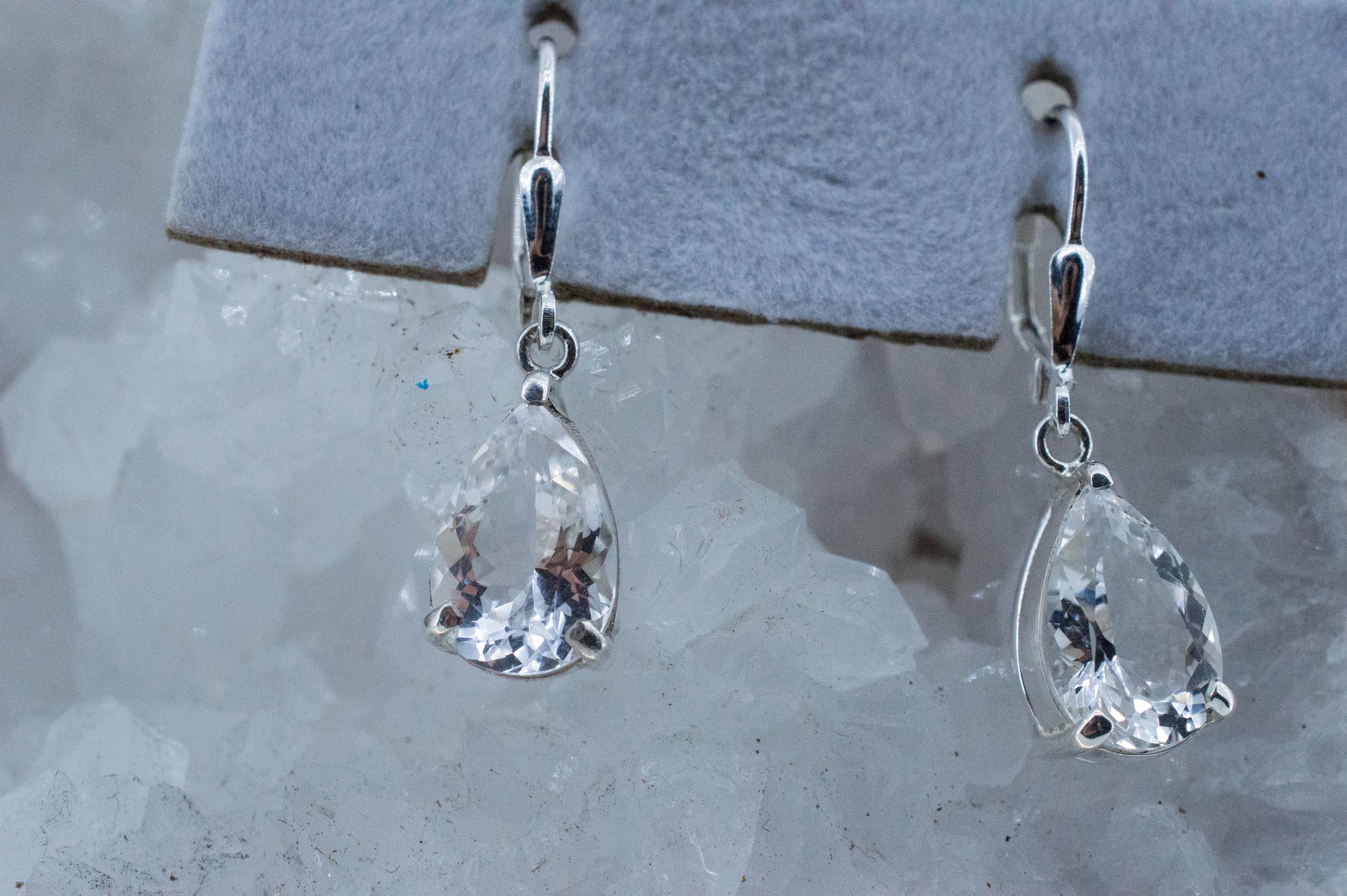 Quartz Earrings, Natural Untreated Tanzania Mondo Quartz; 7.450cts