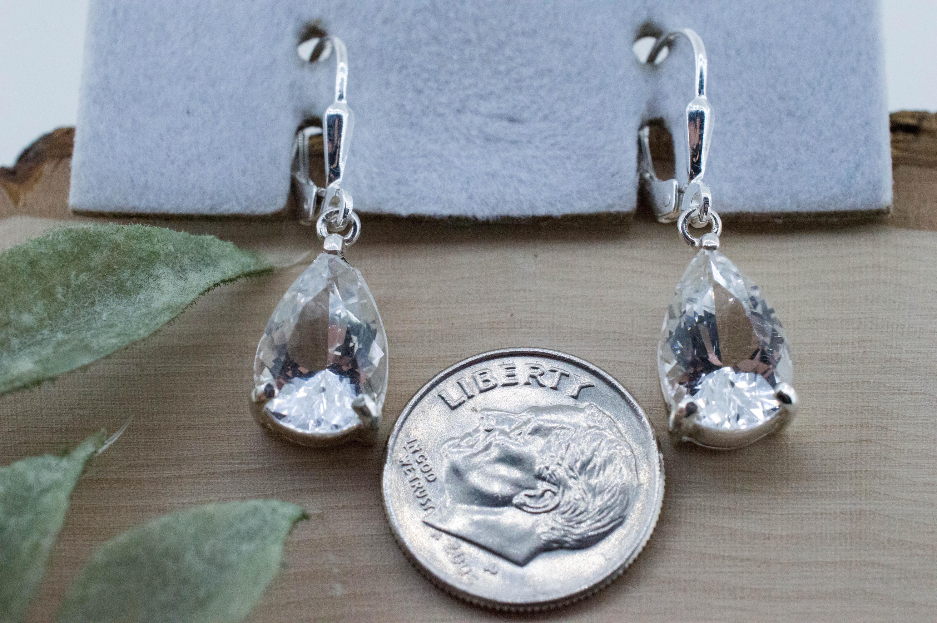 Quartz Earrings, Natural Untreated Tanzania Mondo Quartz; 7.450cts